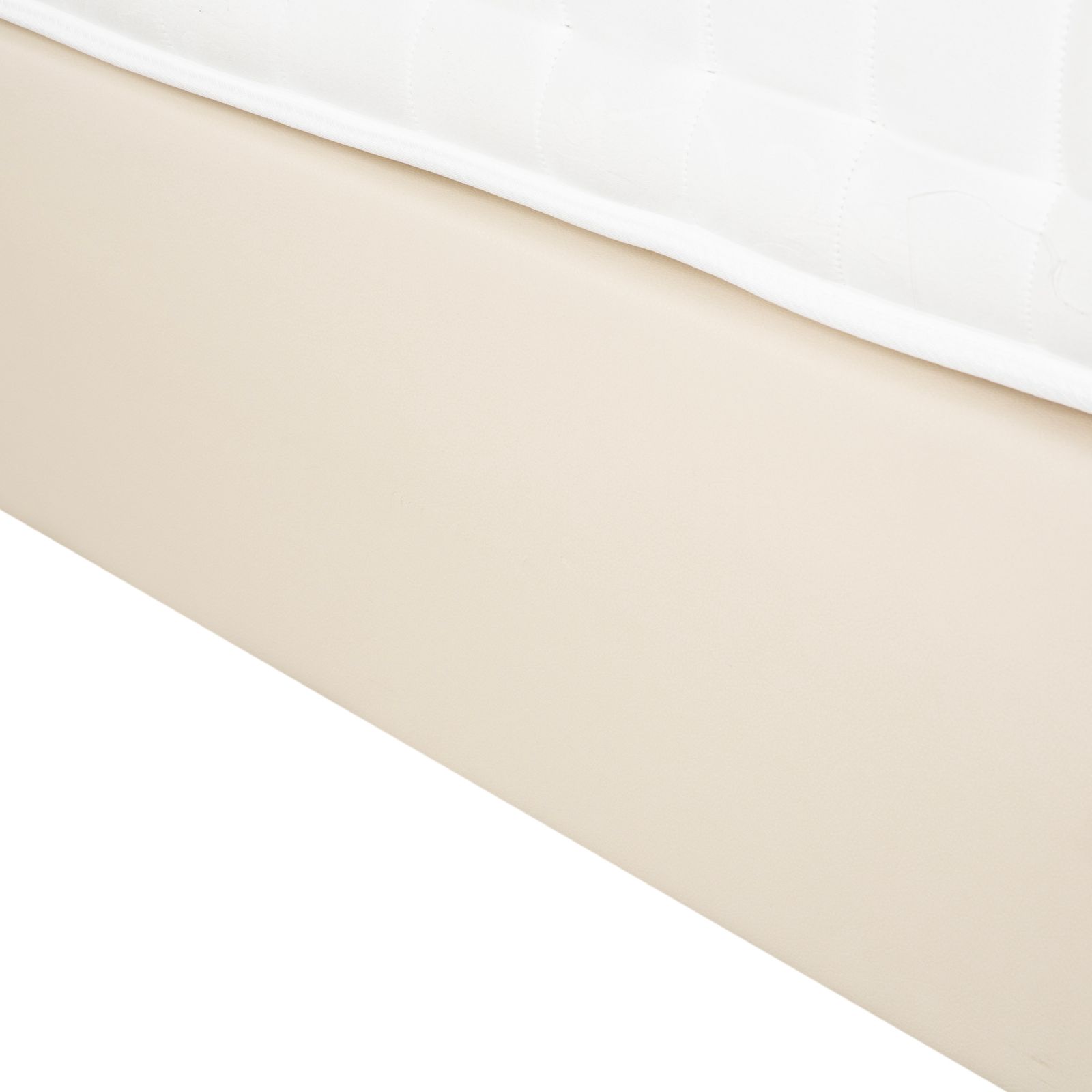 Boxspringliebe Stockholm Bed Faux Leather Cream Beige photo buy