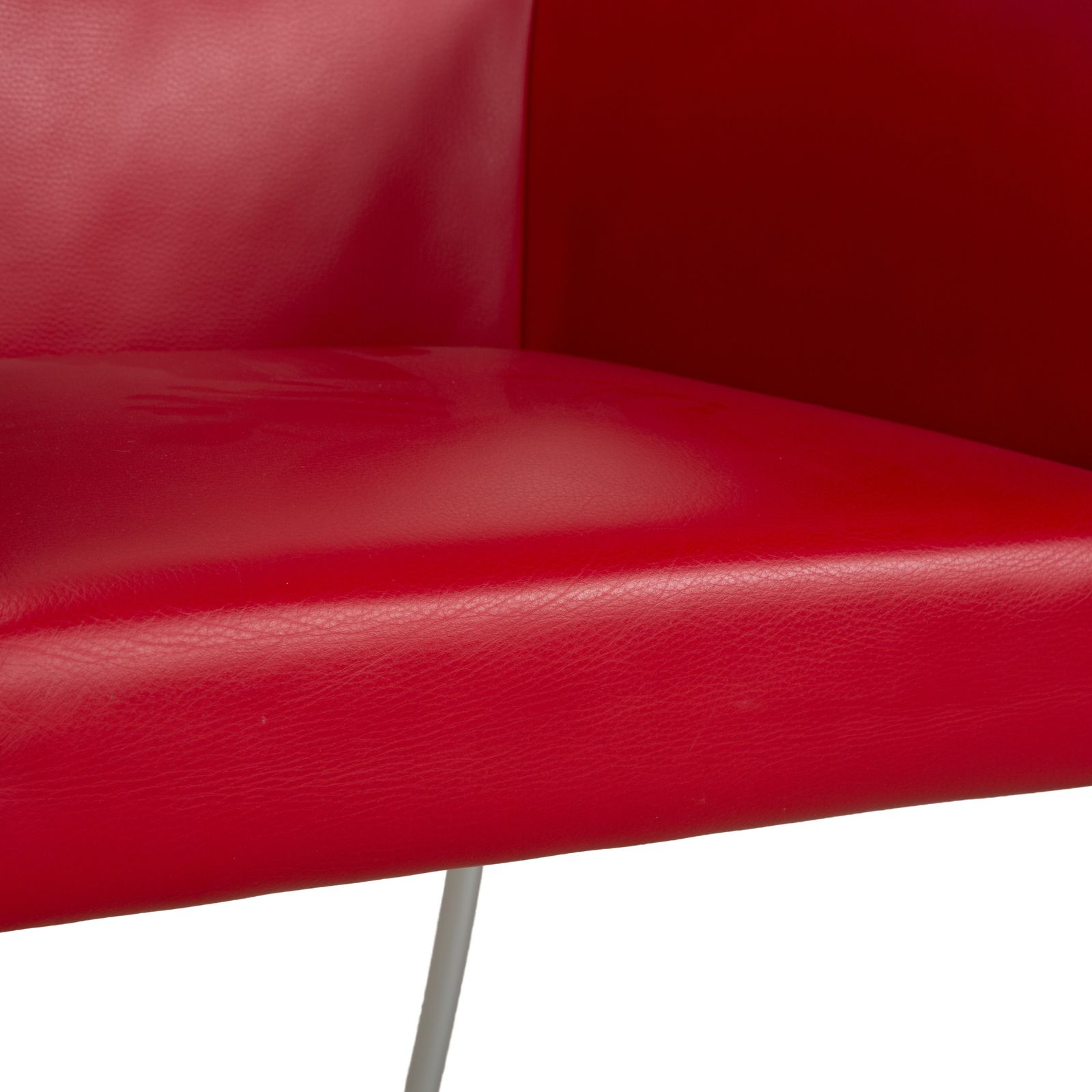 Chaise de salle à manger Bert Plantagie Arc E en cuir rouge photo 647.0