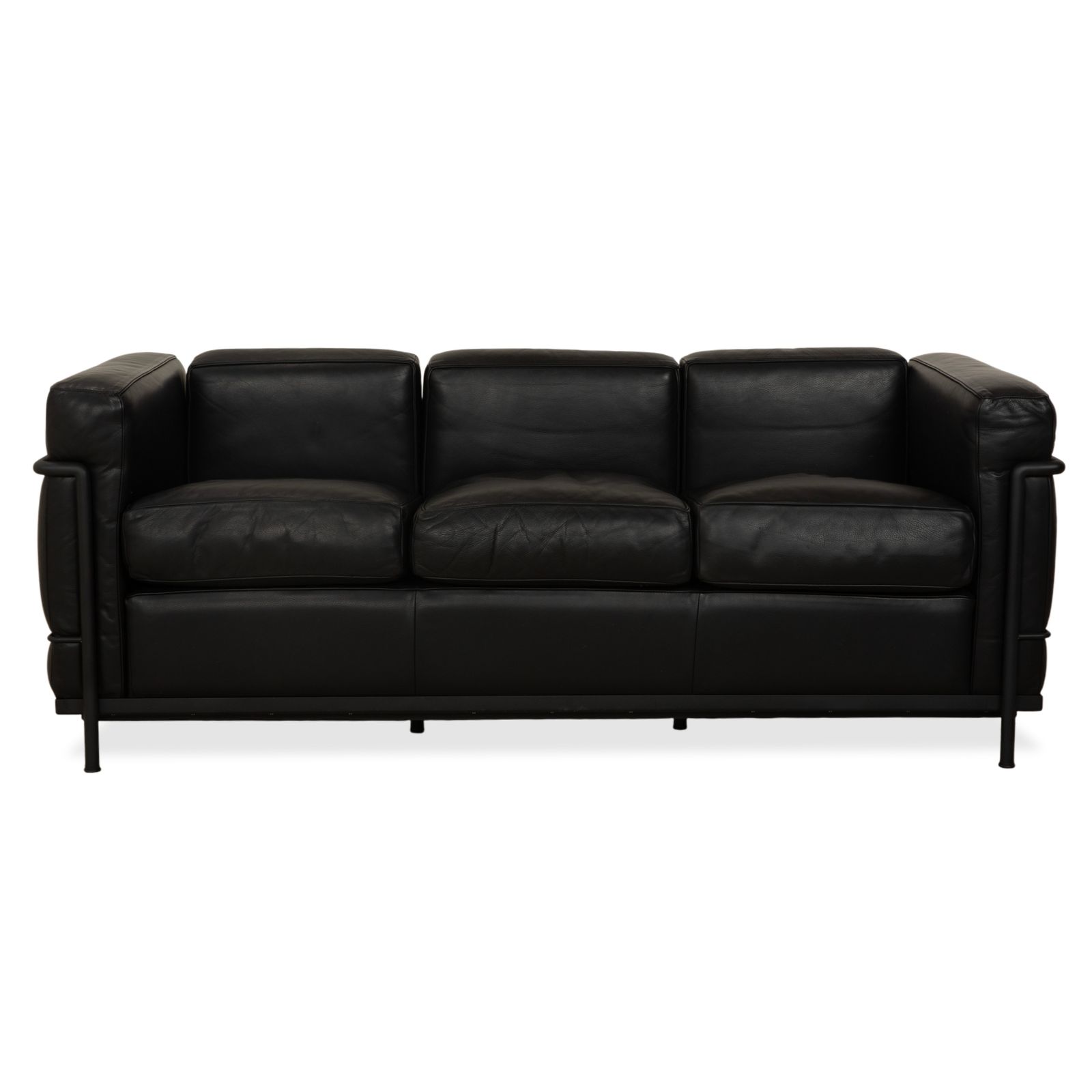 Cassina LC2 Leren Driezitsbank Zwart