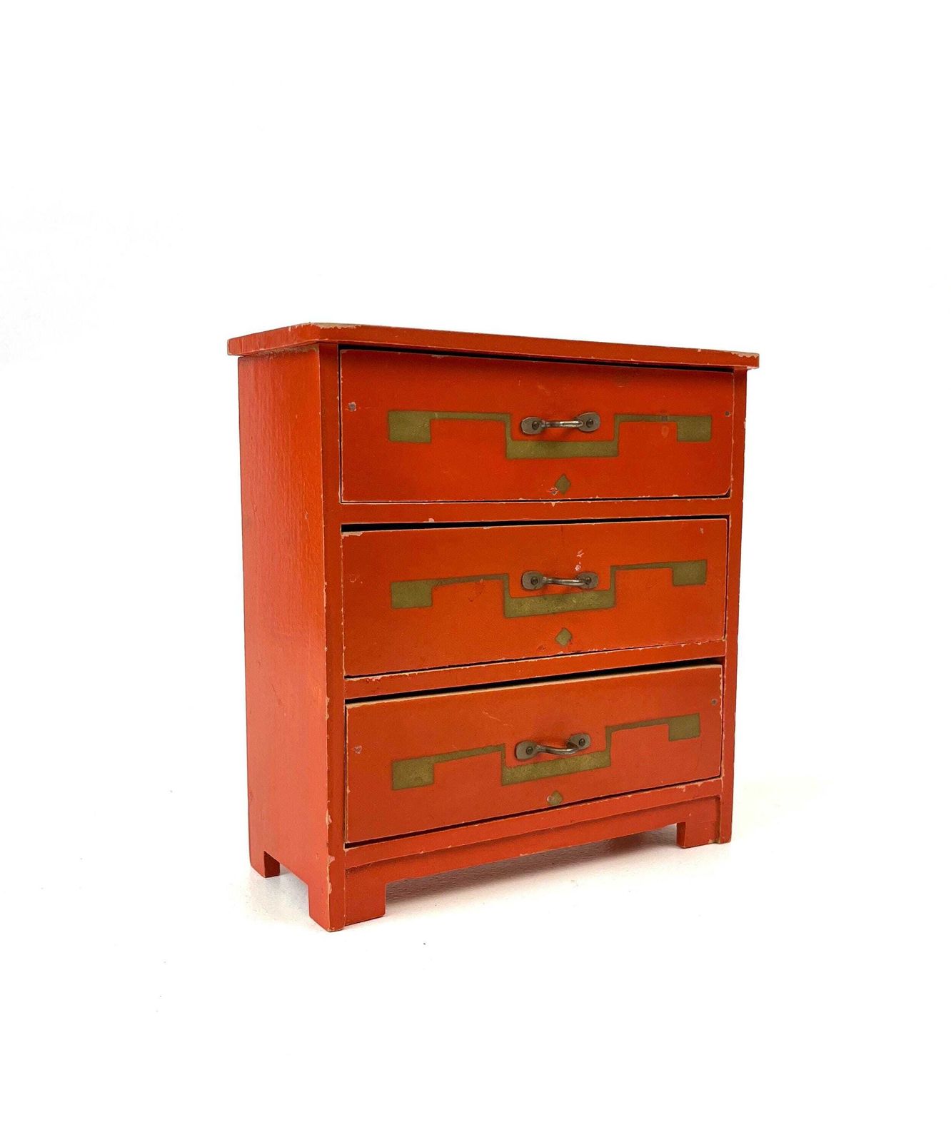 photo furniture Rare Art Deco Bauhaus De Stijl Red Jewelry Table Box Chest Of Drawers France 1930
