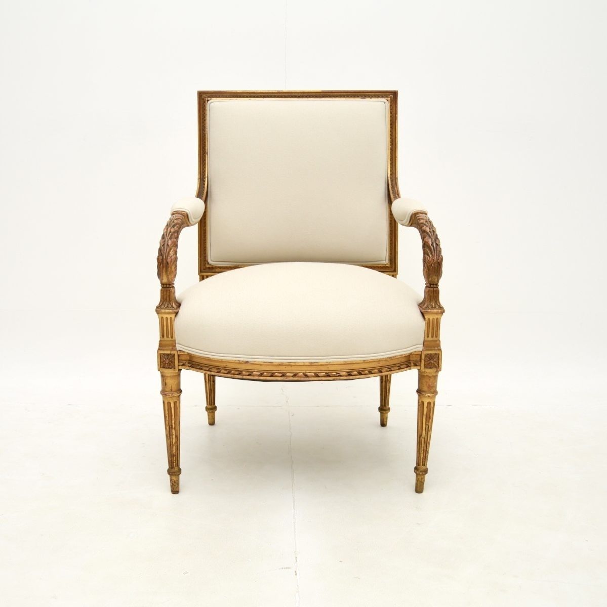 Antique French Carved Gilt Wood Armchair photo for sale