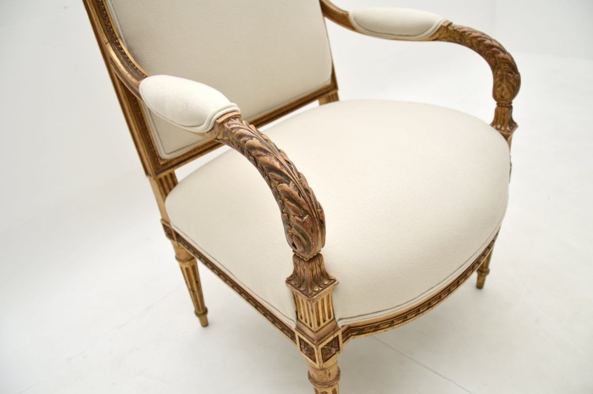 Antique French Carved Gilt Wood Armchair photo 1788.0
