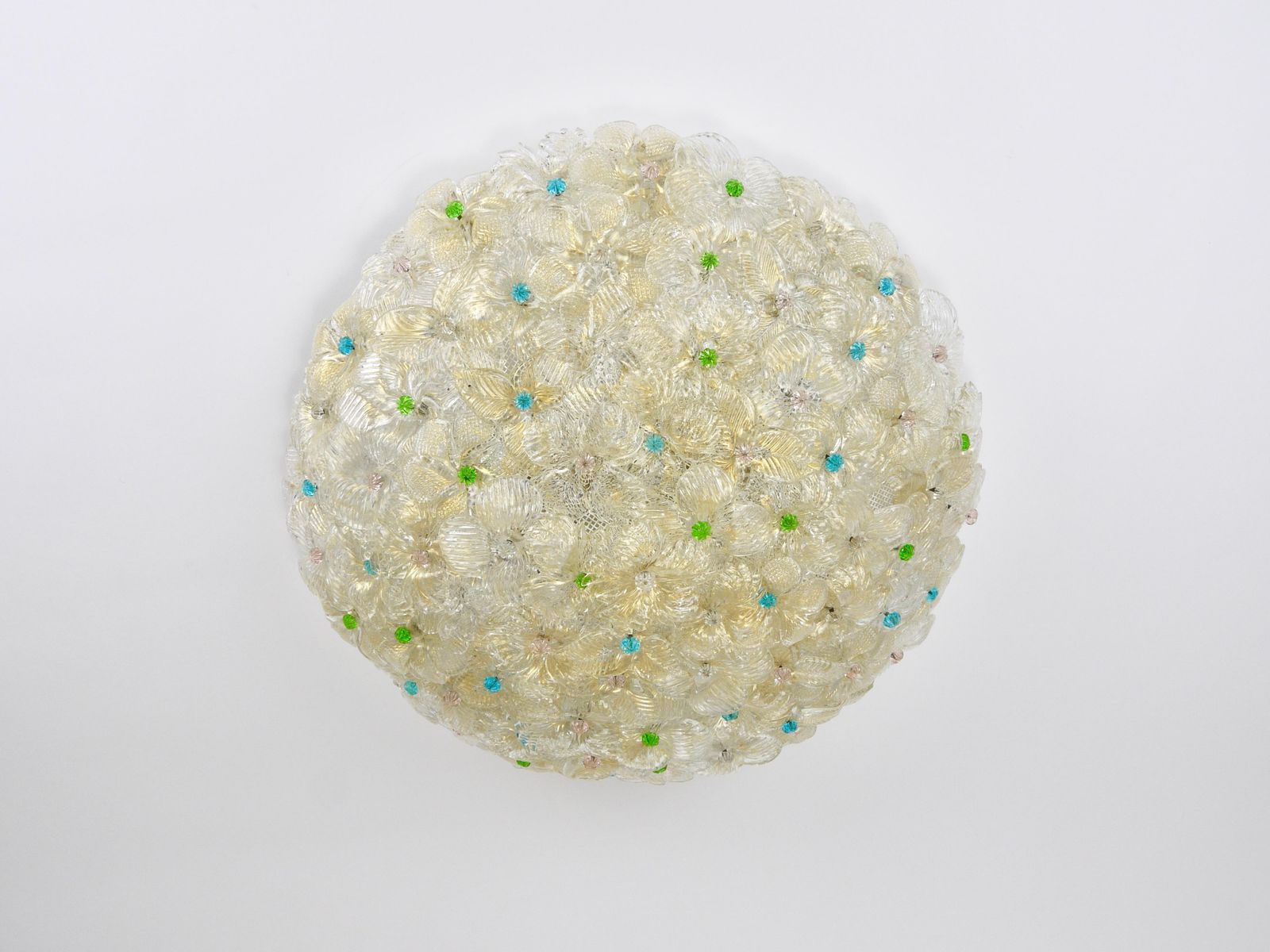 photo buy Barovier & Toso Large Millefiori Murano Glass Flower Flush Mount, Italy, 1960s