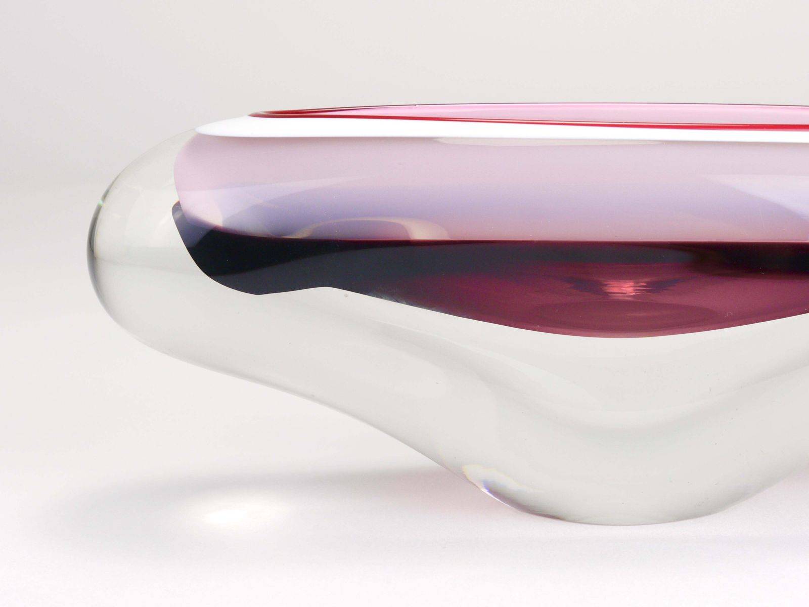 Josef Hospodka Sommerso Multi Color Studio Art Glass Bowl, Czechoslovakia, 1960s photo for sale