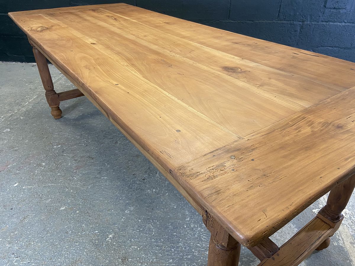 photo for sale Large Antique French Cherry Farmhouse Dining Table