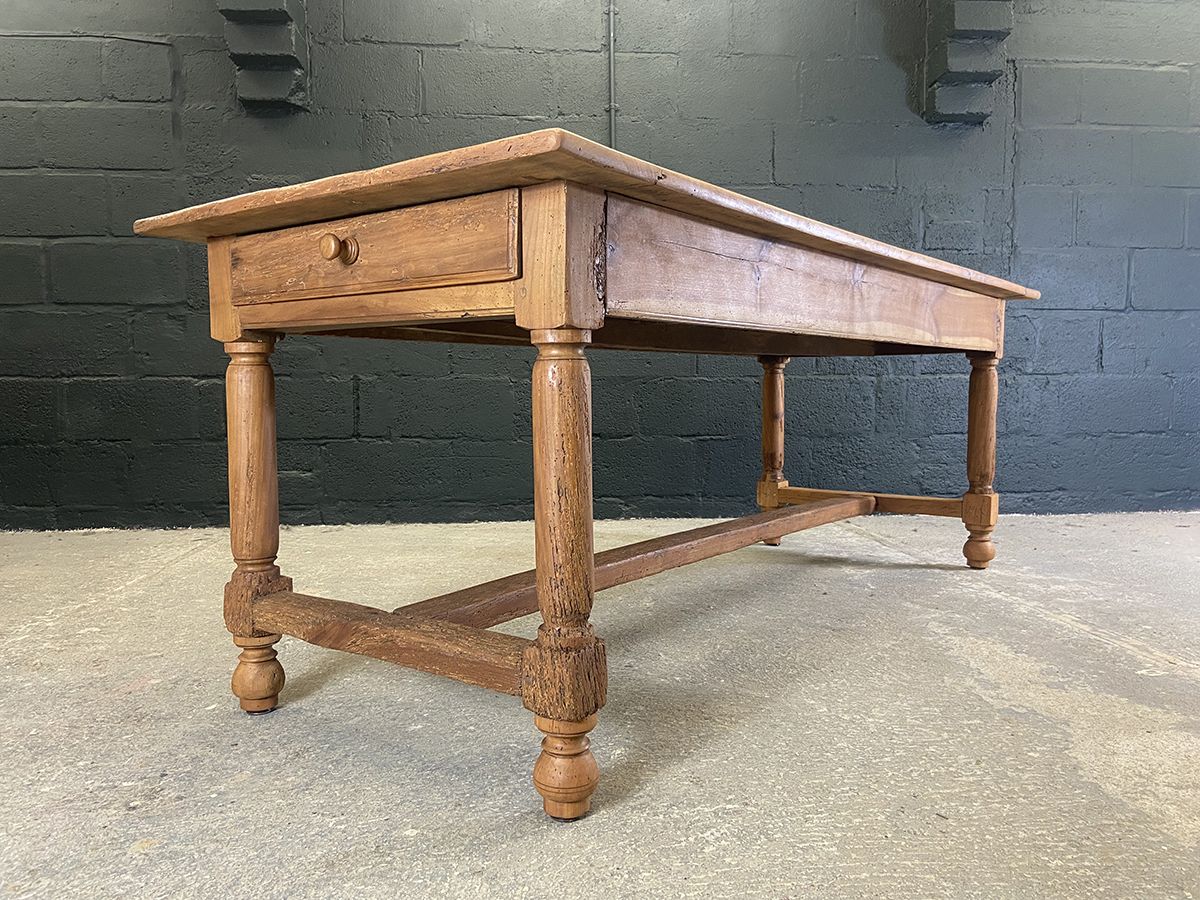 photo buy Large Antique French Cherry Farmhouse Dining Table