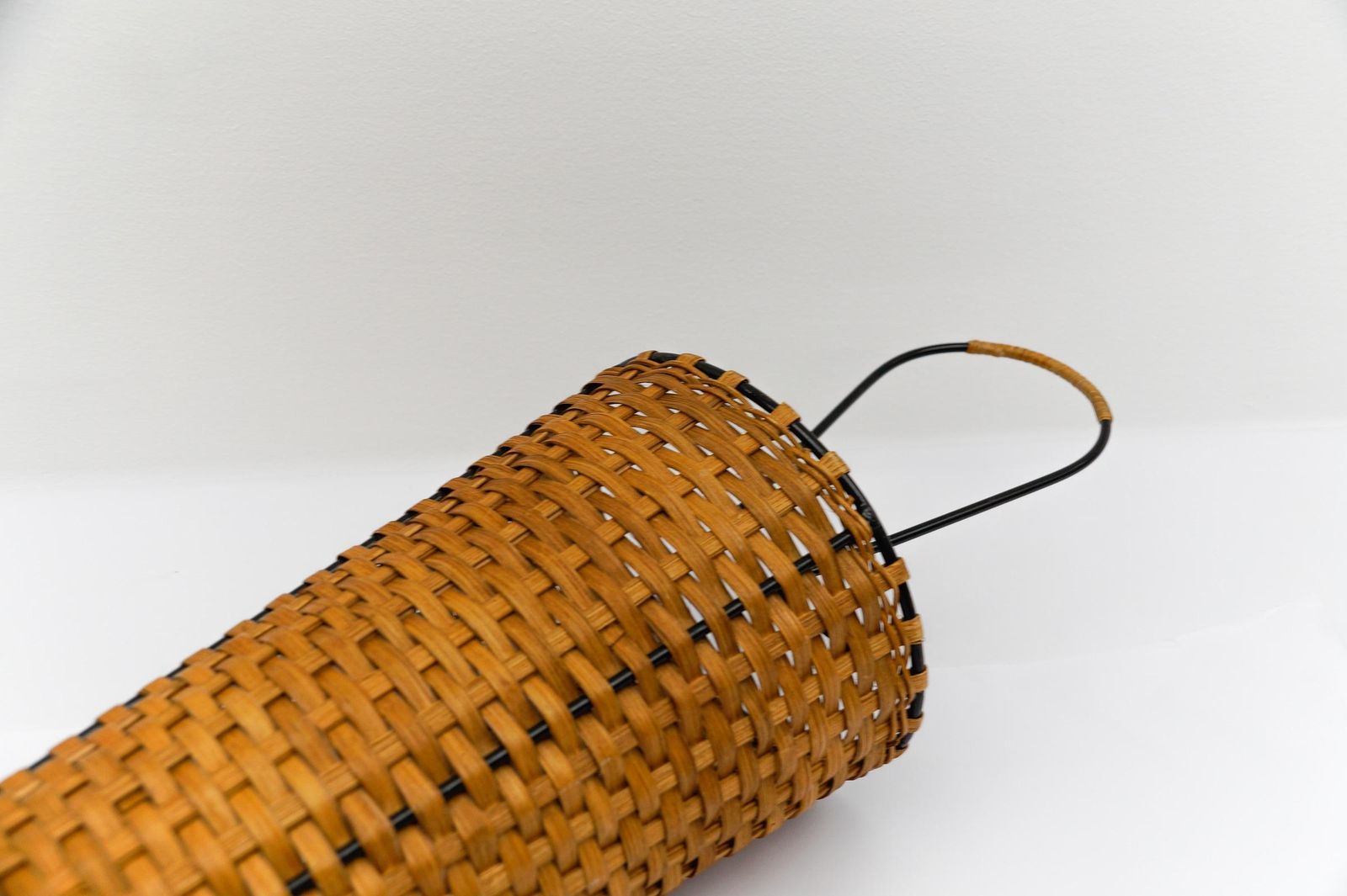photo furniture Scandinavian Umbrella Stand Made Of Rattan And Cord, 1960s Sweden