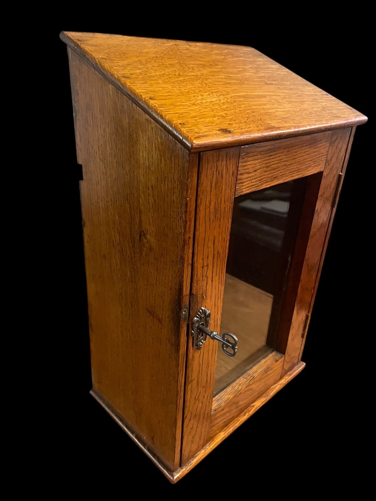 Georgian Oak Country House Glazed Wall Cabinet