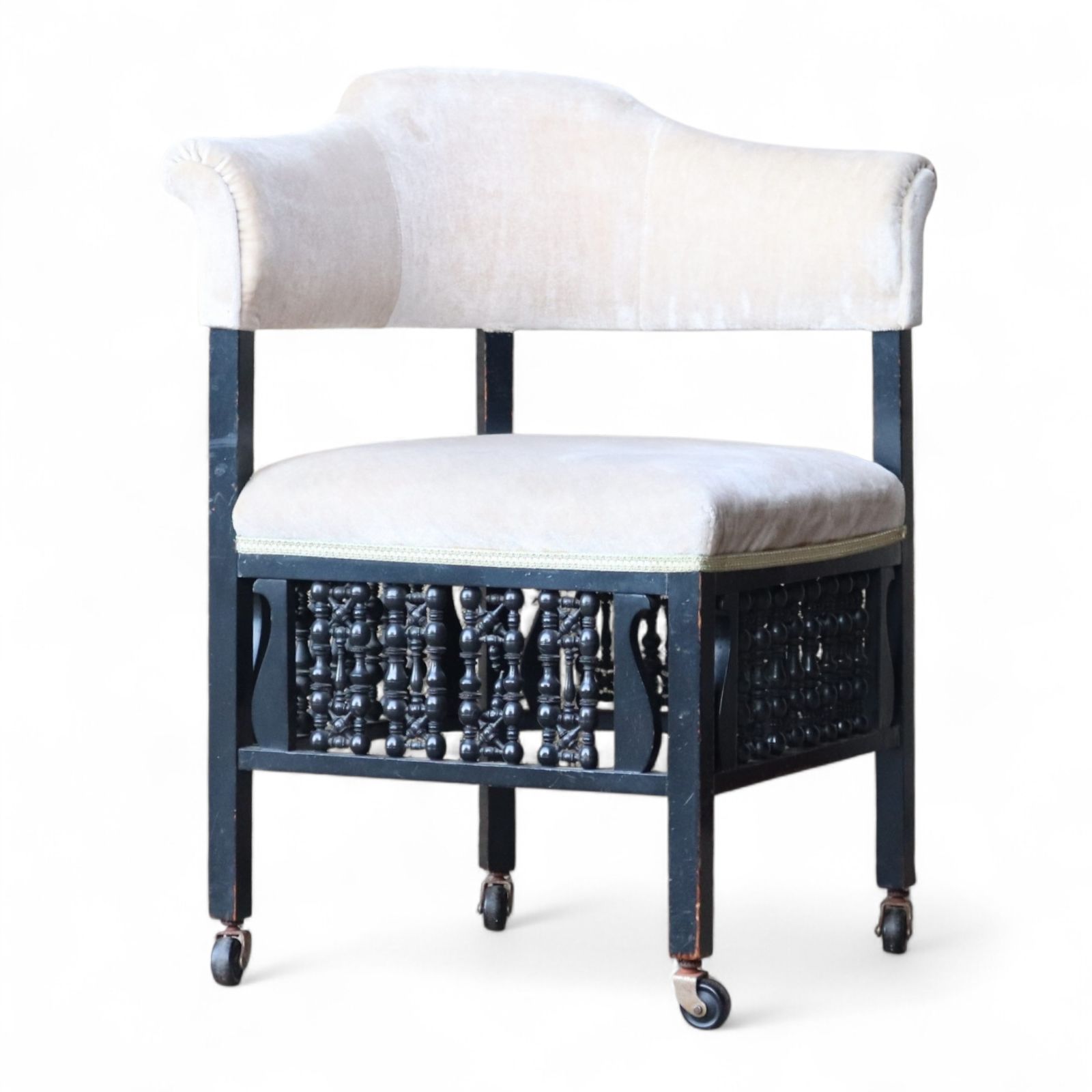 photo vinterior Antique Edwardian Ebonised Corner Chair / Armchair