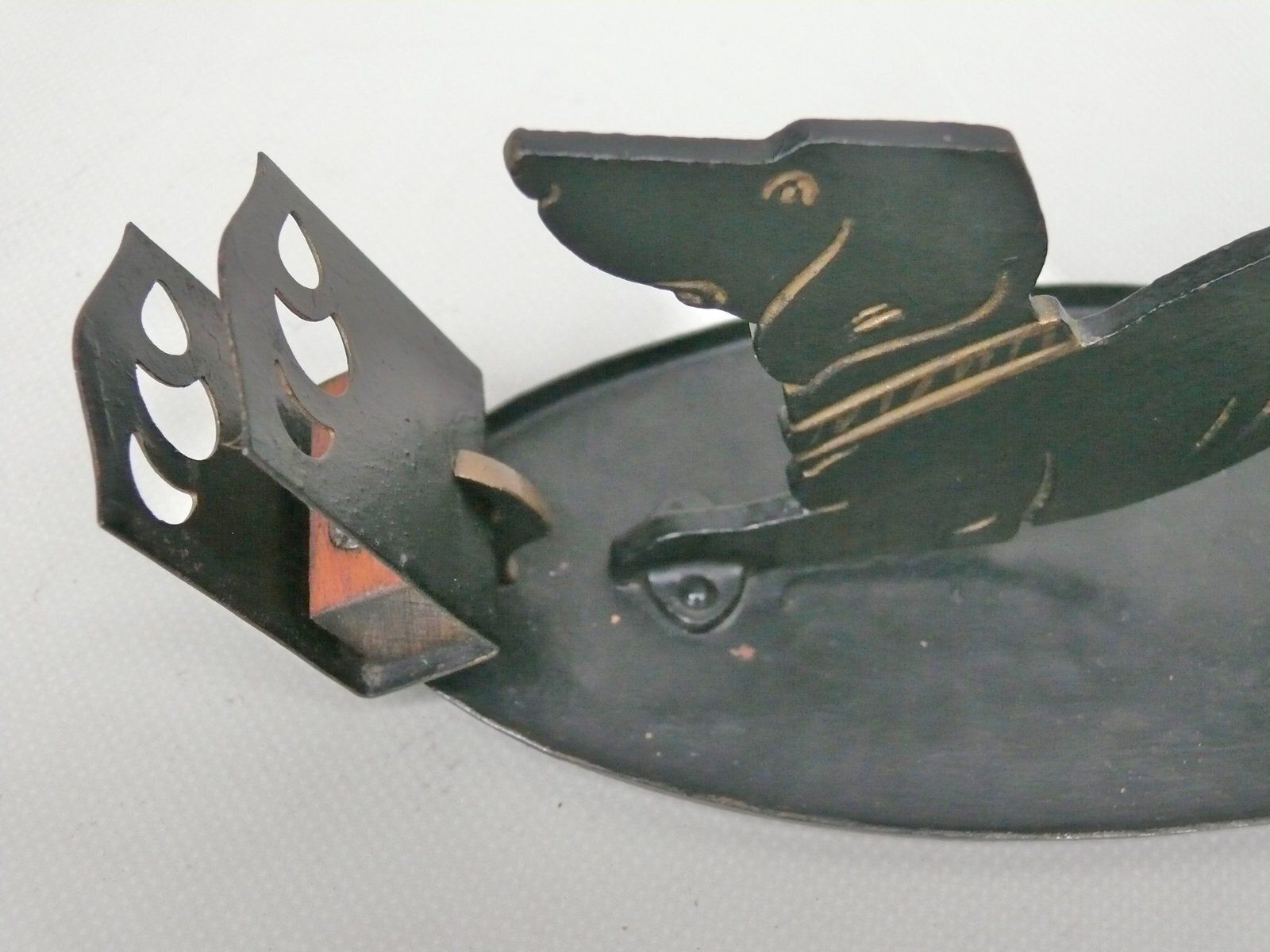 1021.0 Arts And Crafts Art Nouveau Iron, Brass, Black And Gold Cigar Cutter, 1890s photo