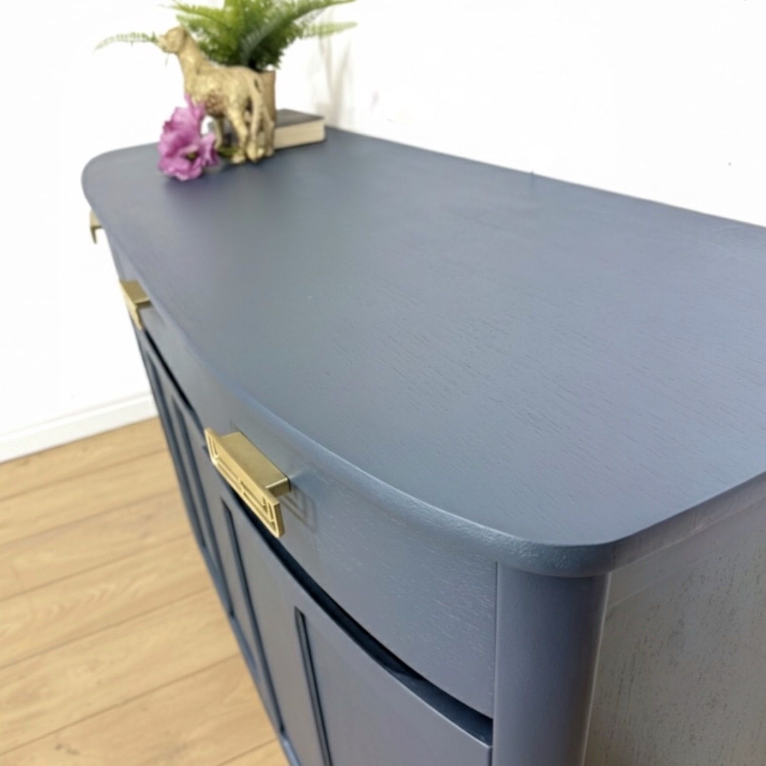 Refinished Navy Blue Nathan Sideboard, Mid Century Modern, Tv Stand, Drinks, Teak photo for sale
