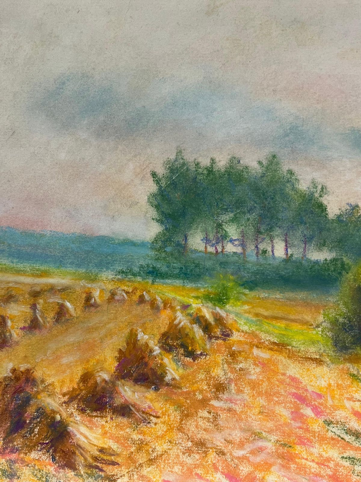 Regine David Golden Harvest Fields Under A Cloudy Sky A Pastel Landscape Of Rural Tranquility 1949 photo 395.0