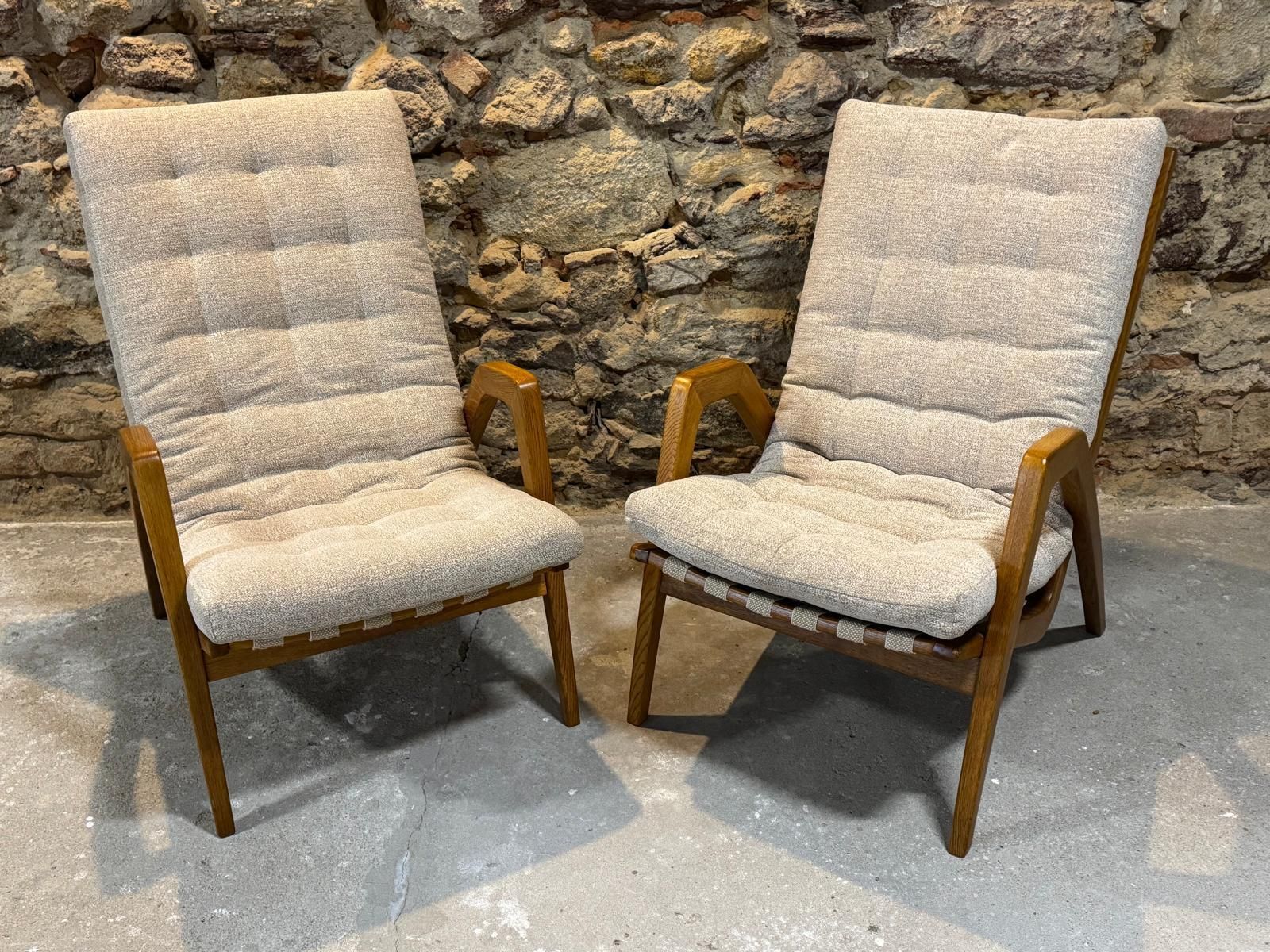 Pair Of Armchairs By Jan Vaněk, 1940s, Fully Restored, Czechoslovakia photo furniture