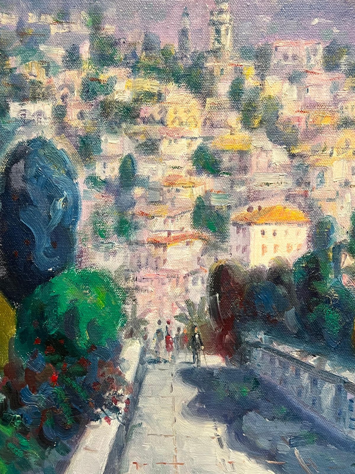 Laszlo Ritter Impressionist Signed Oil Painting Menton French Riviera Cote D'azur Landscape 20th Century photo buy