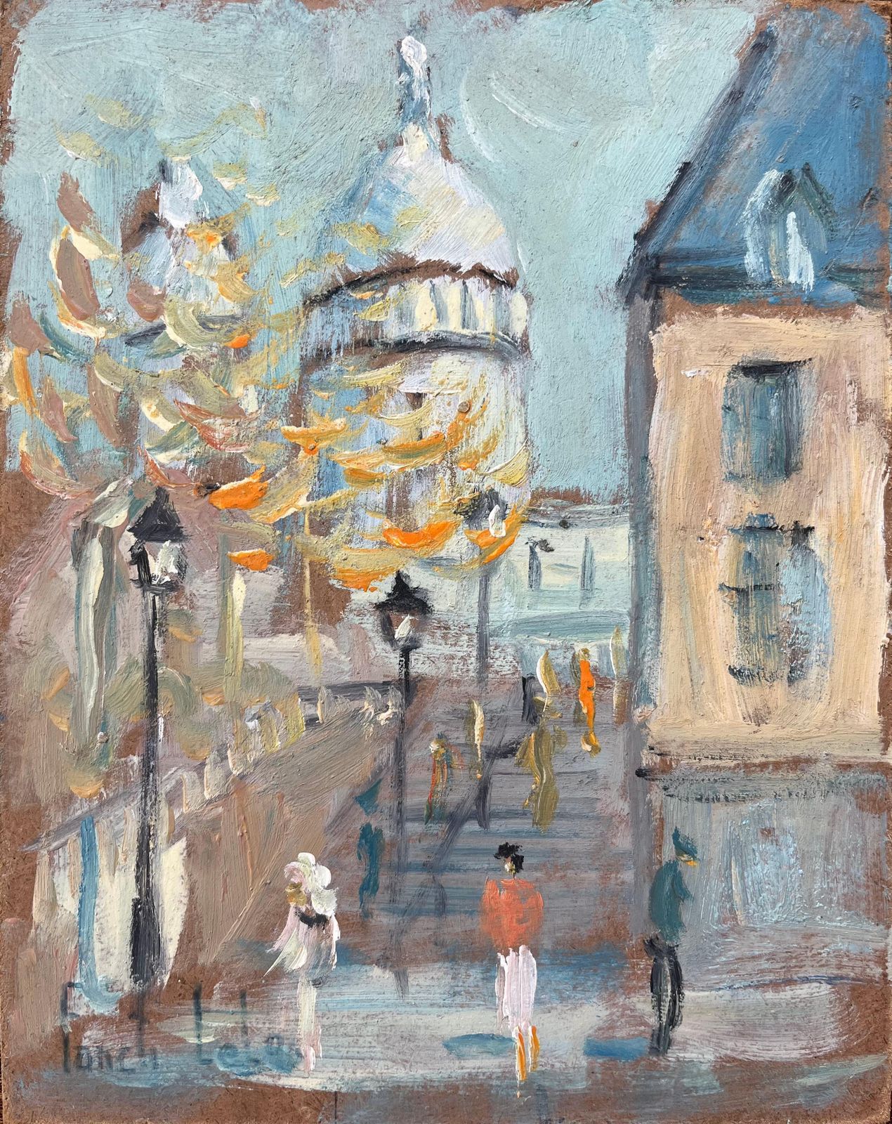 Fanch Lel French Impressionist Oil Painting Of Montmartre With A View Of Sacré Cœur