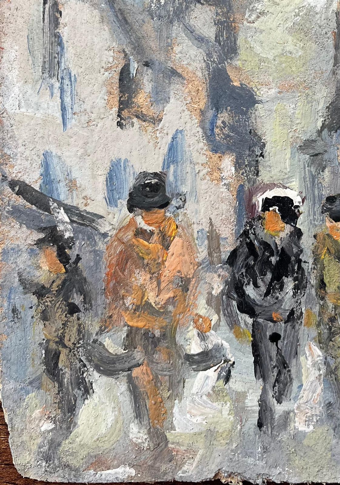Fanch Lel French Impressionist Oil Painting Of Figures Strolling Through A Village Lane photo Art