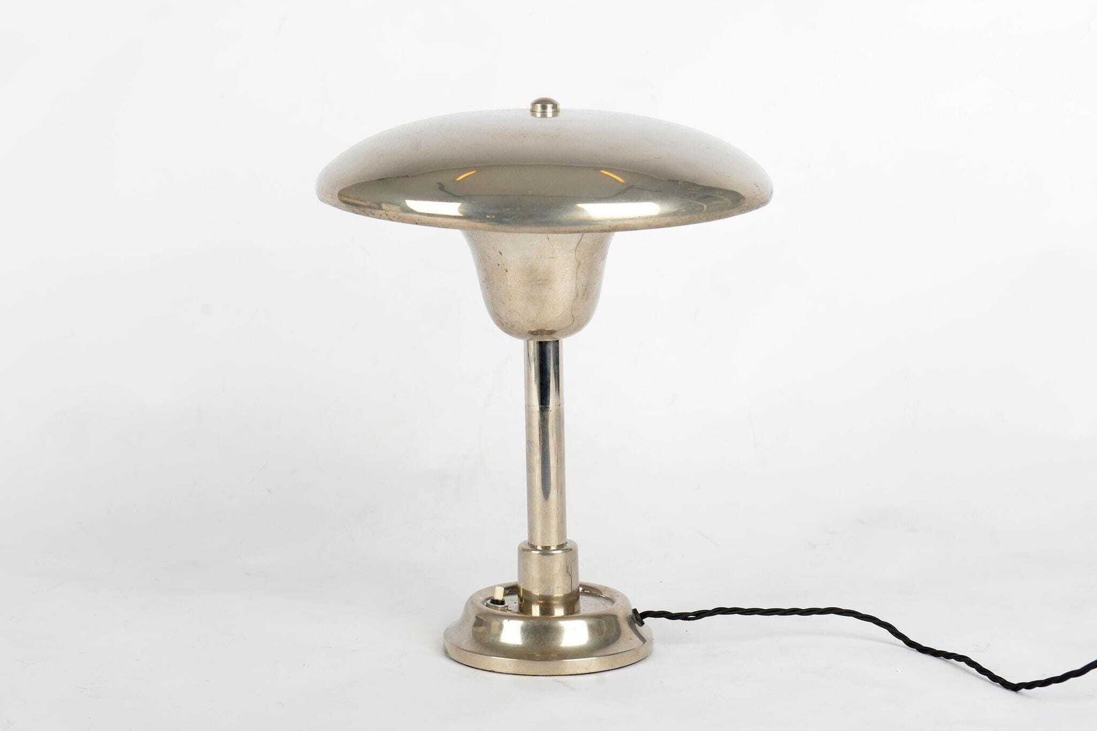 Bauhaus Functionalist Desk Lamp By Franta Anýž 1930s Nickel Plated Desk Lamp, Modernist Lamp, Design Icon photo for sale