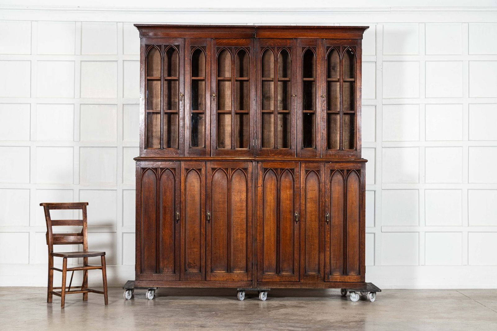 Large 19thc Oak Glazed Library Bookcase photo 5693.0