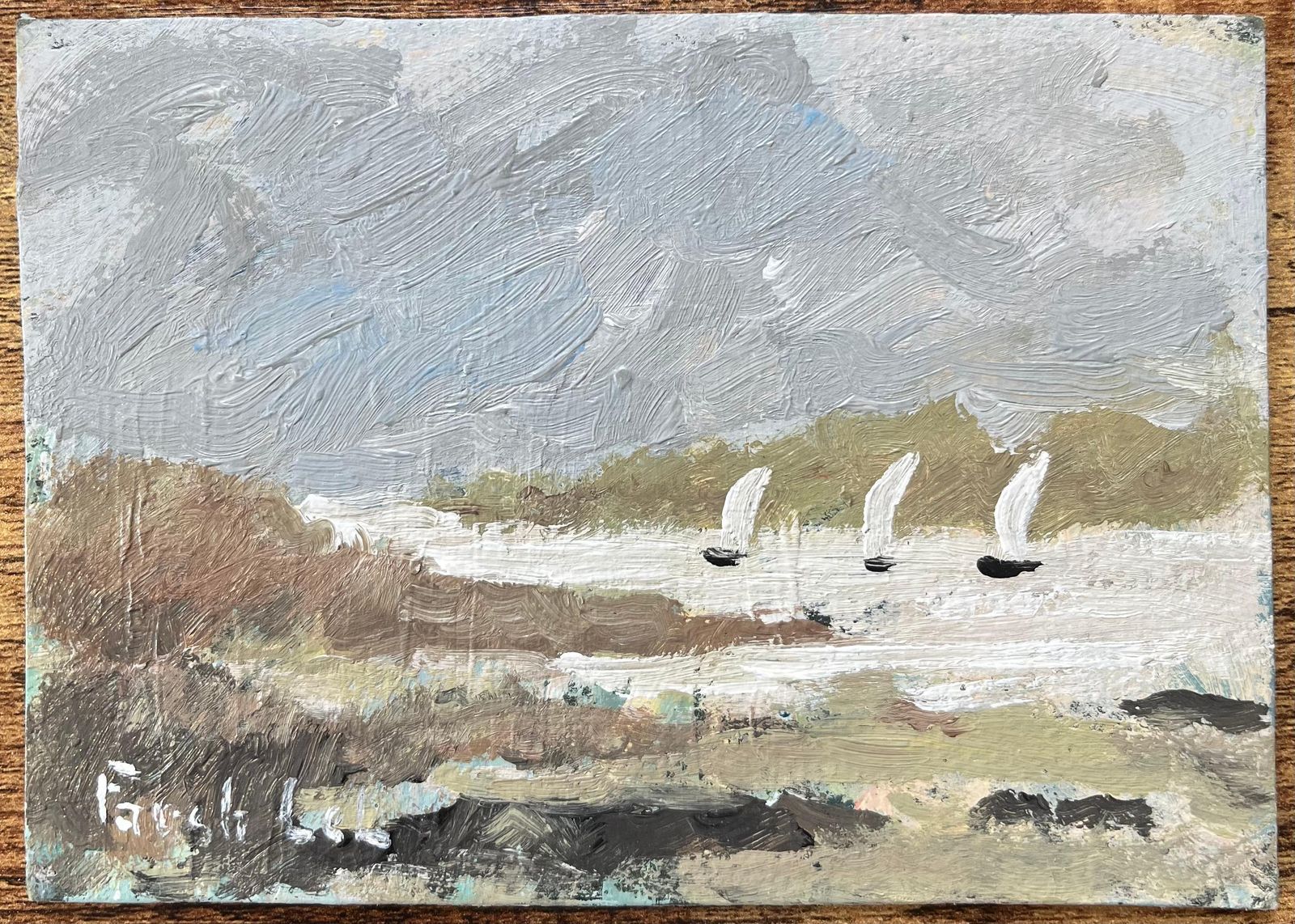 French Impressionist Oil Painting Of Sailboats In Regatta At Saint Lunaire Bay photo furniture
