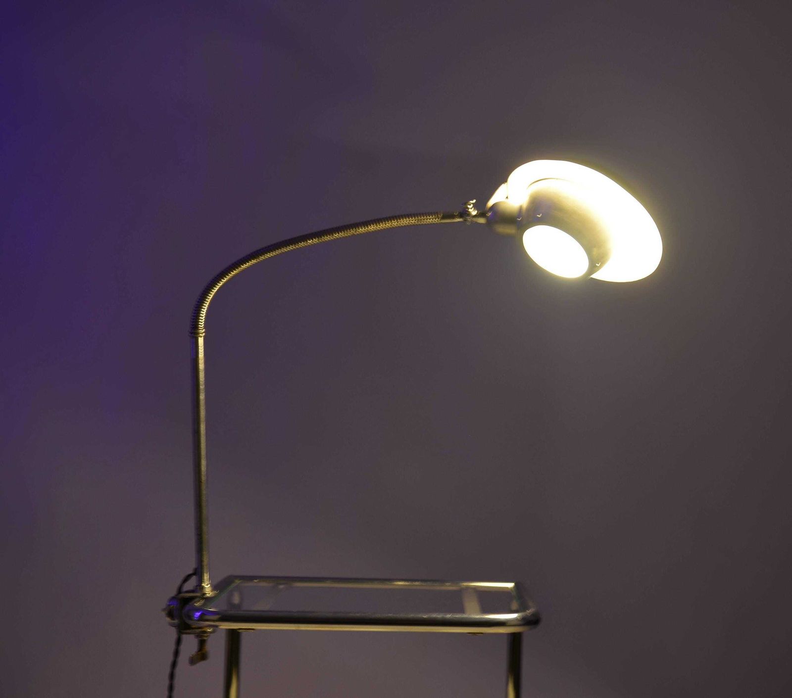 Bauhaus Art Deco Goose Neck Task Lamp, 1930s – Desk Lamp In Chrome Plated With Opaline Glass, Modernist Lamp Industrial Workshop Lamp photo buy