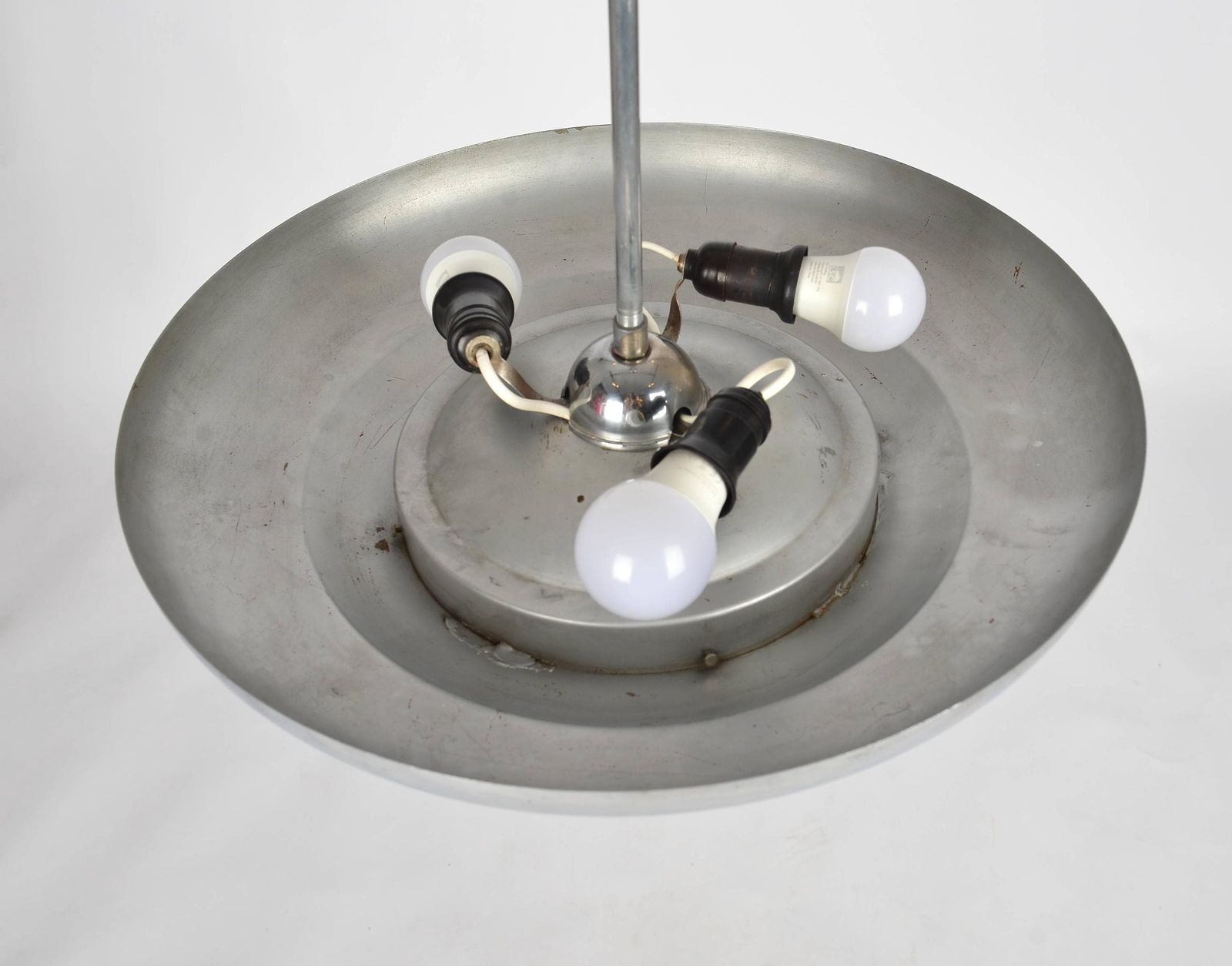 Bauhaus Ceiling Light 1930s Bauhaus Pendant Chrome Plated Light Functionalist Pendant Light Modernist Light 1930s Chandelier photo for sale