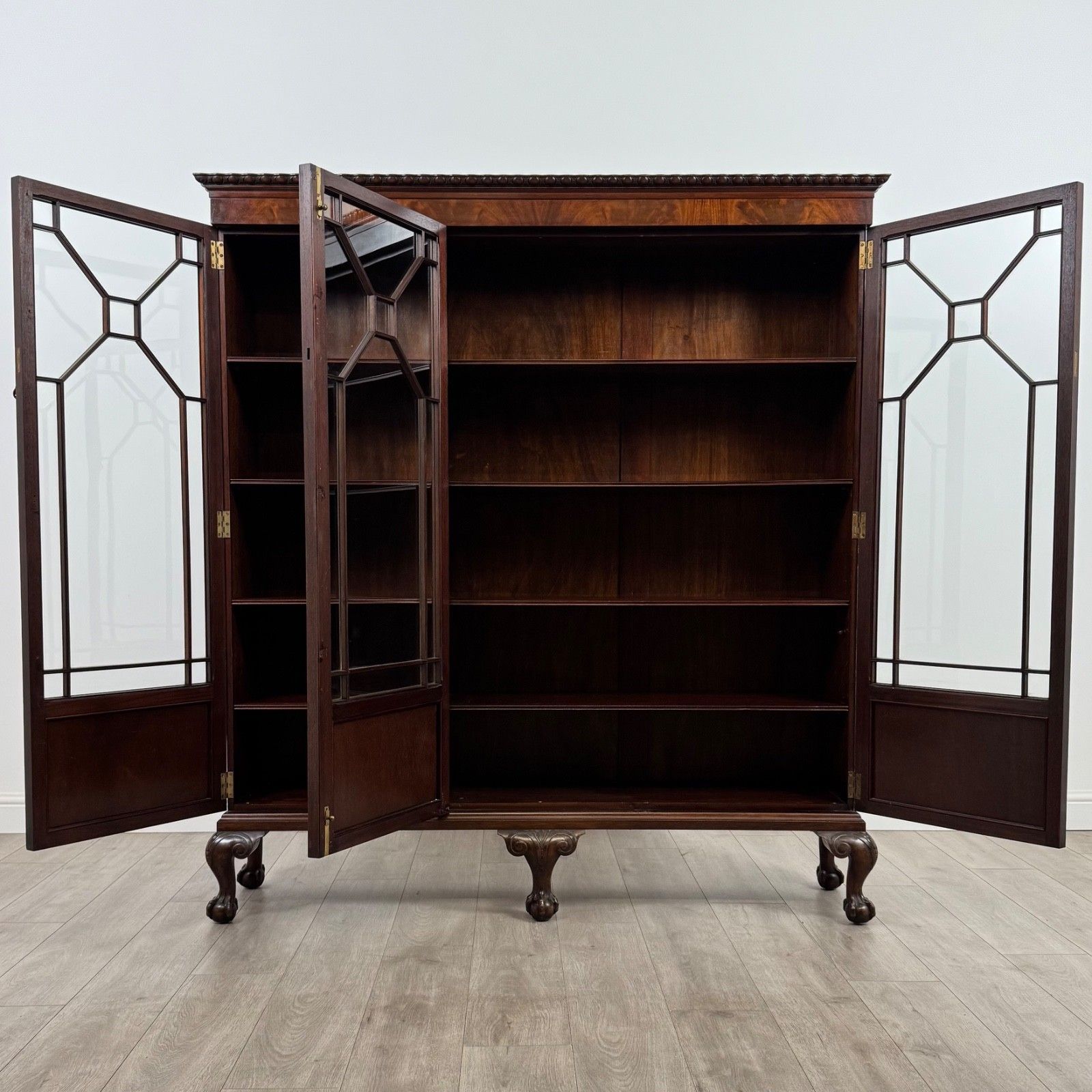 Antique 20th Century Large Glazed Display Cabinet In Mahogany photo for sale