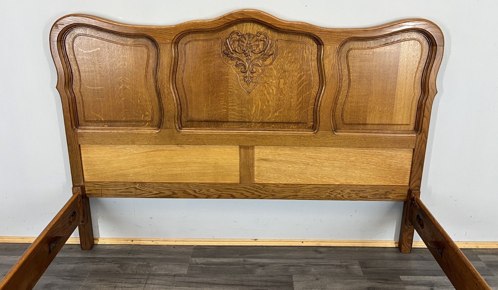 Bed Vintage French Louis XVI Double Bed Frame Oak Carved Headboard Lot 4617 photo buy