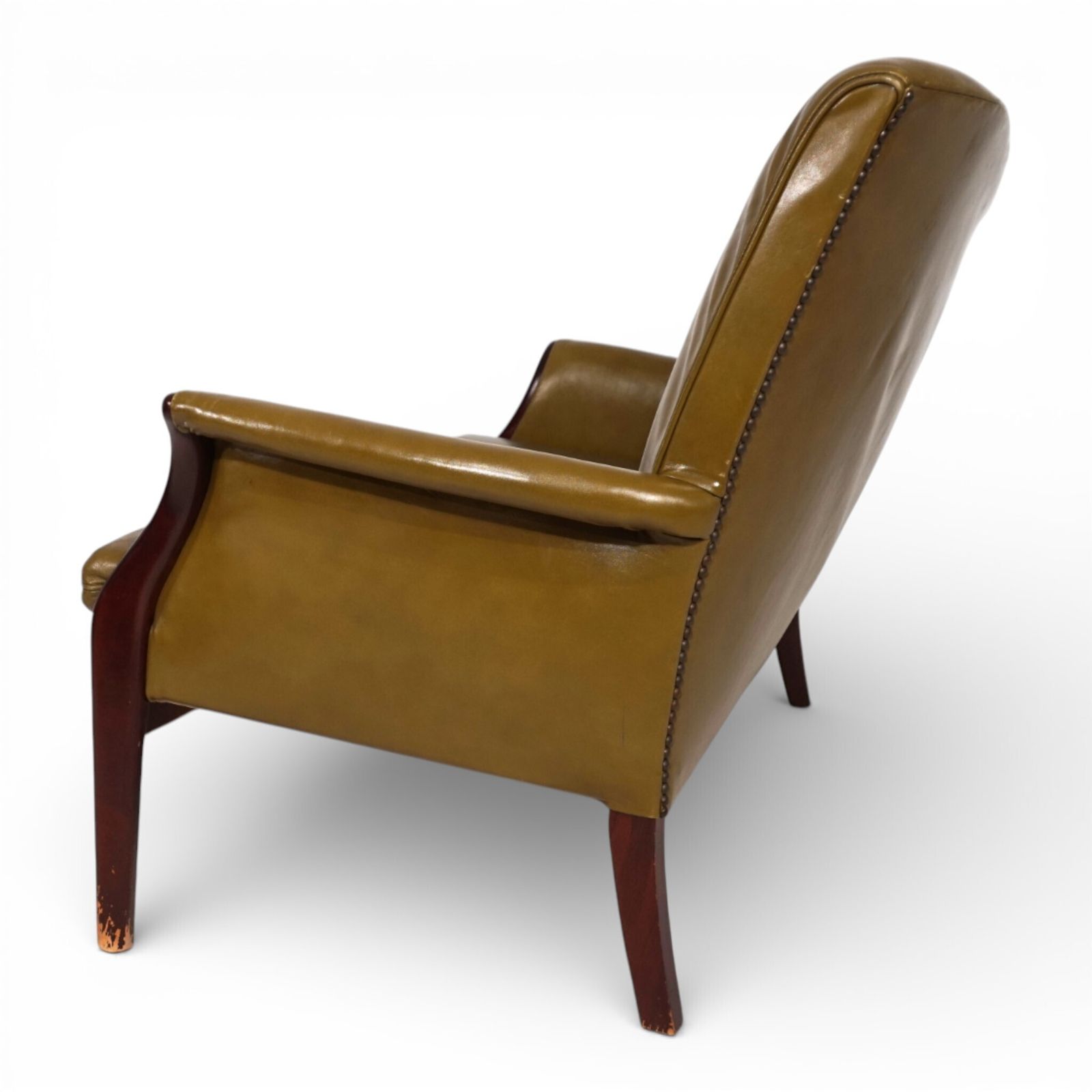 Furniture Moss Green Froxfield Leather Two Seater Sofa By Parker Knoll, 1960 photo