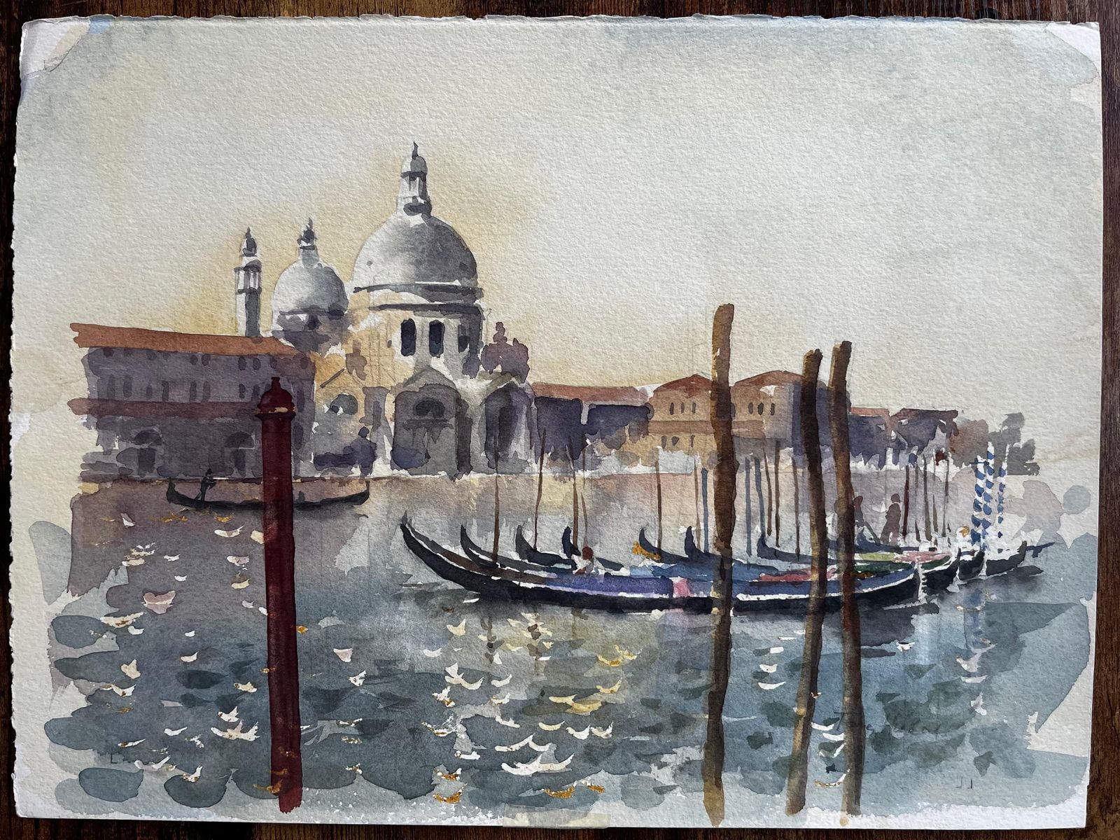Anthony Herbert Gondolas On The Grand Canal With Santa Maria Della Salute Venice photo furniture