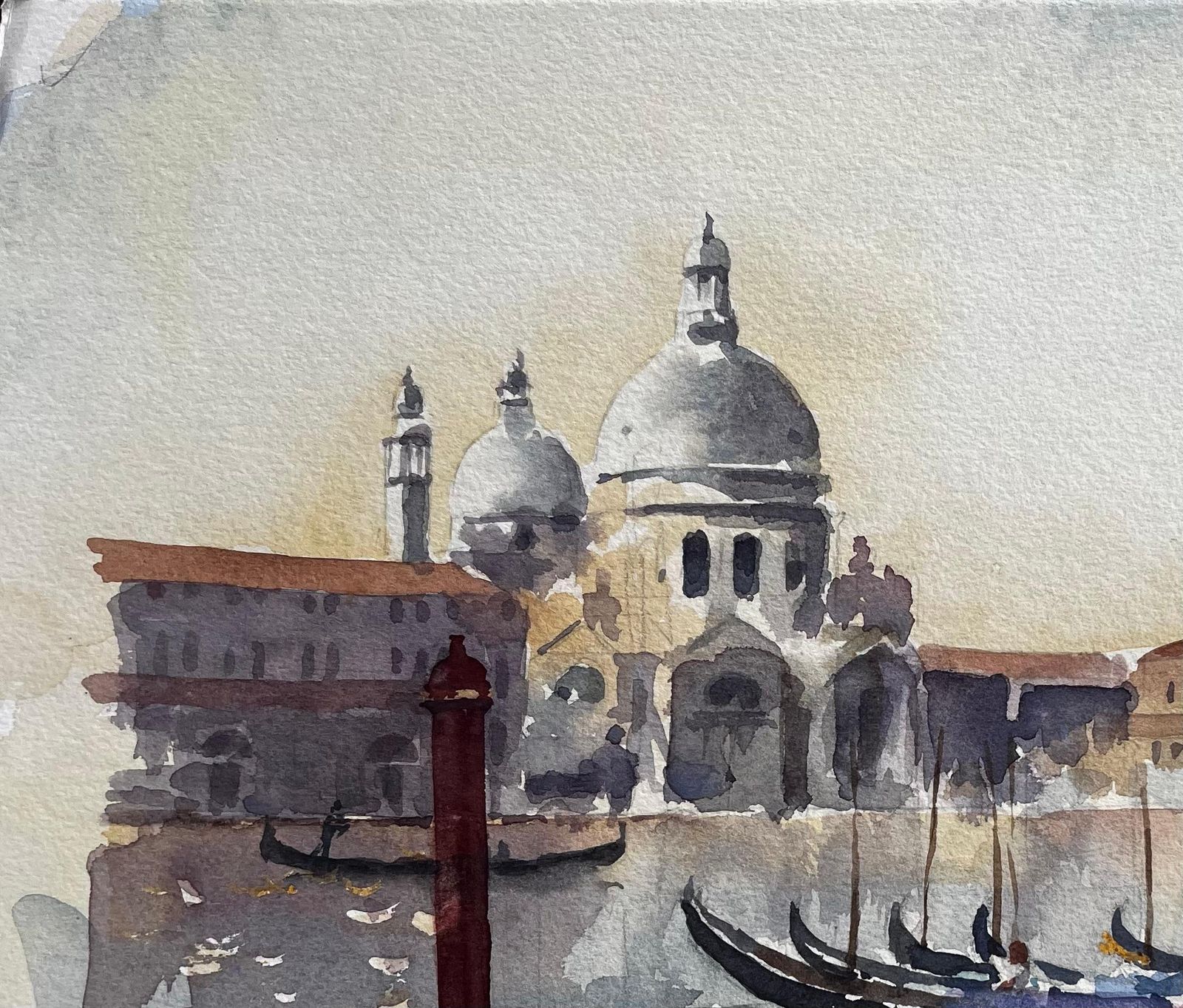 Anthony Herbert Gondolas On The Grand Canal With Santa Maria Della Salute Venice photo for sale