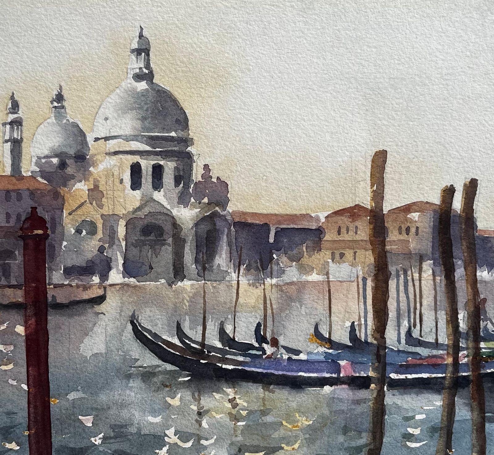 Anthony Herbert Gondolas On The Grand Canal With Santa Maria Della Salute Venice photo buy