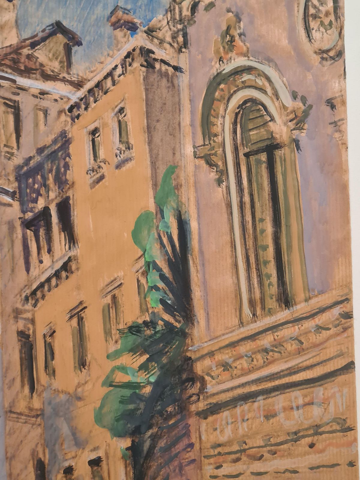 Venice, Large Mid 20th Century Gouache On Paper, A Walk In The Piazza, 1960s By Pierre Pruvost photo buy