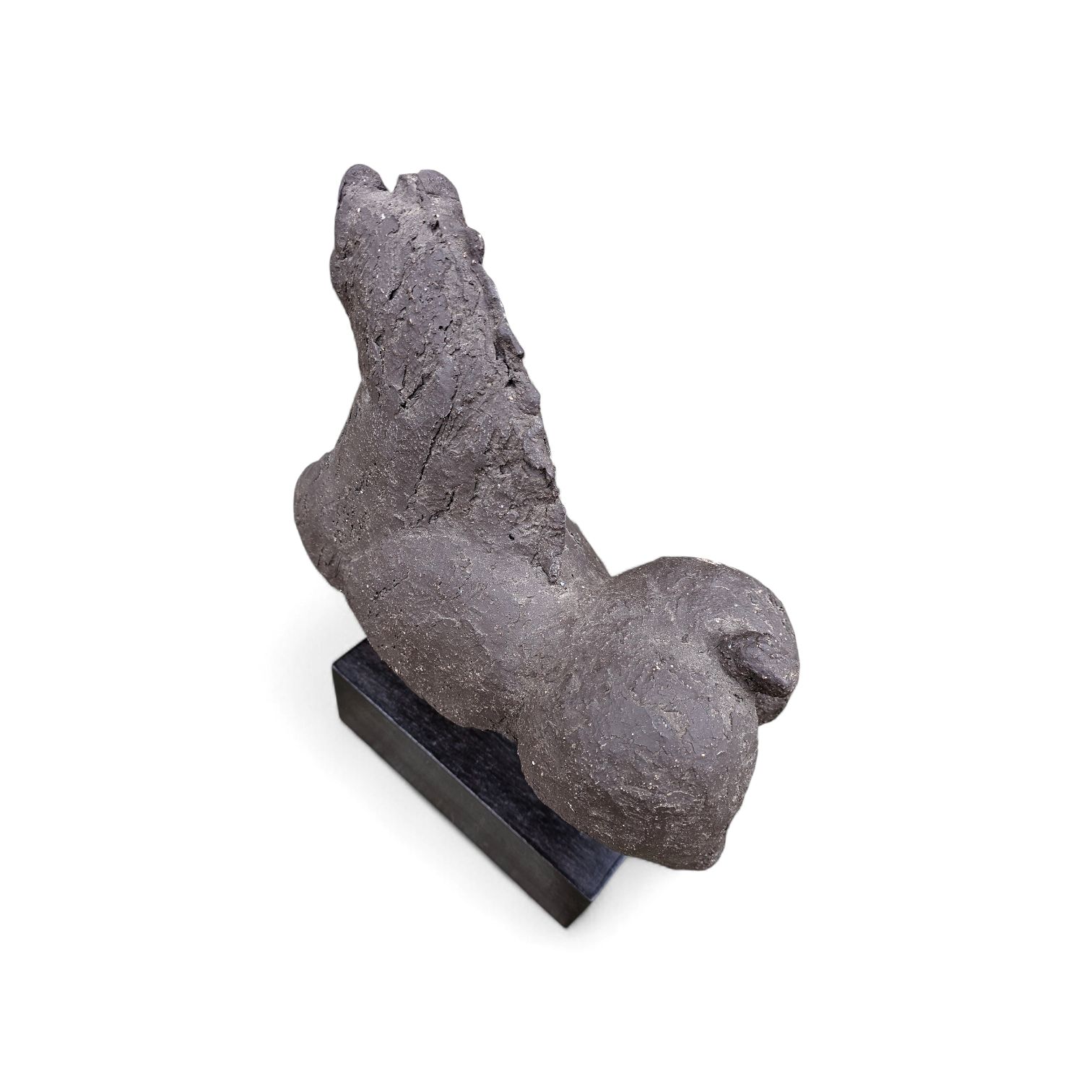Ceramic Sculpture / Horse Torso On A Wooden Pedestal / photo 752.0