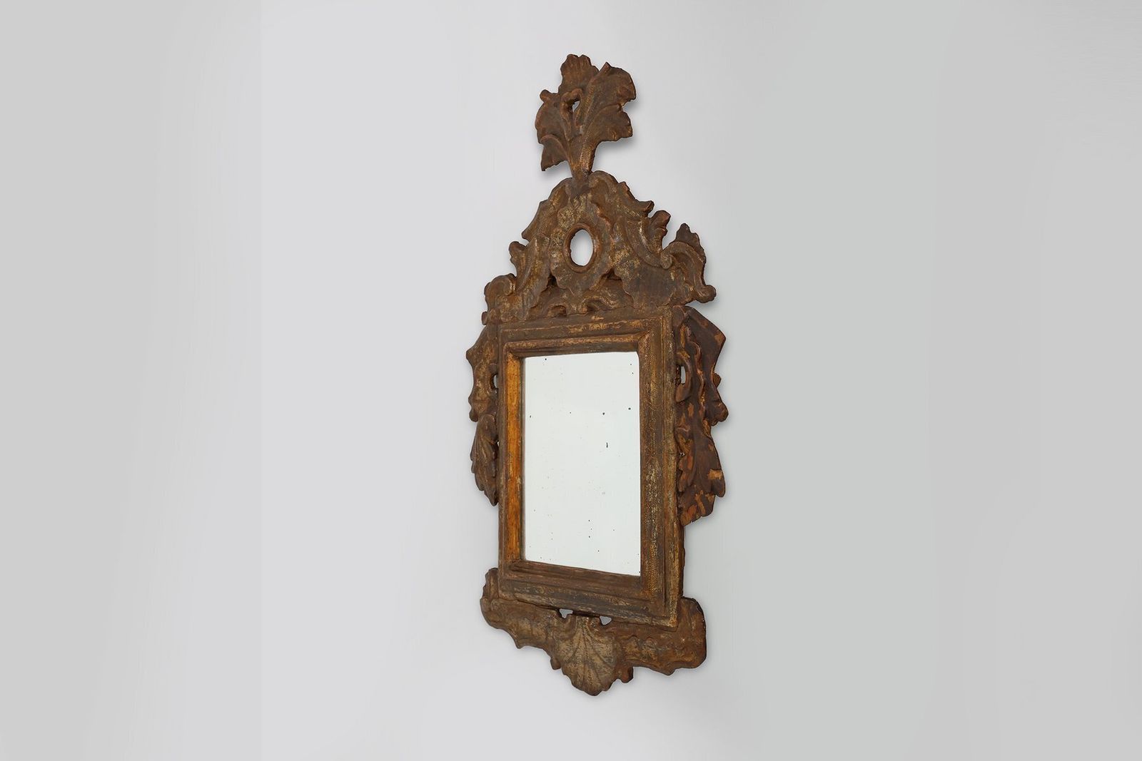 17th Century Renaissance Italian Baroque Carved Wood Mirror photo for sale