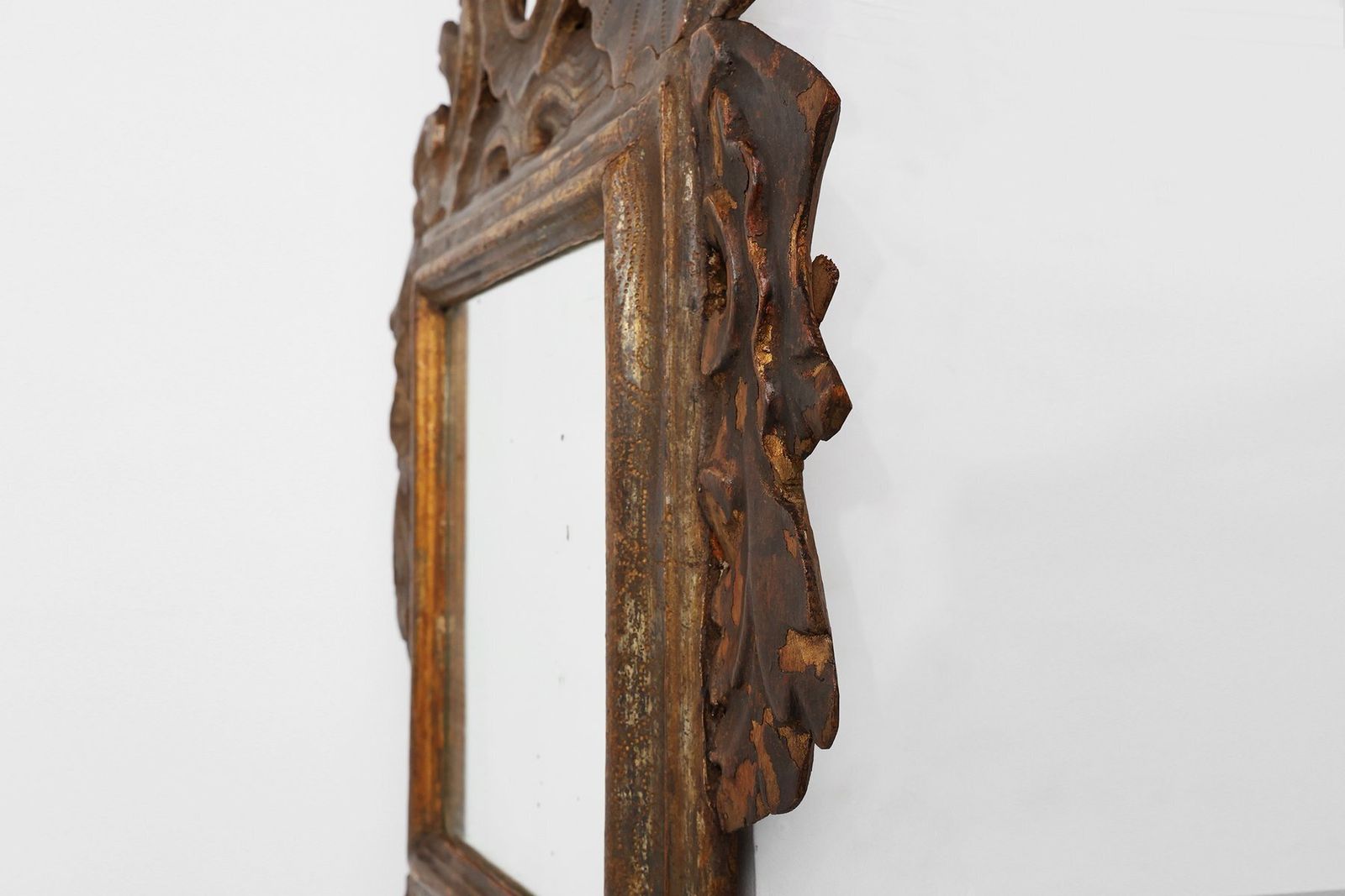 17th Century Renaissance Italian Baroque Carved Wood Mirror photo vinterior