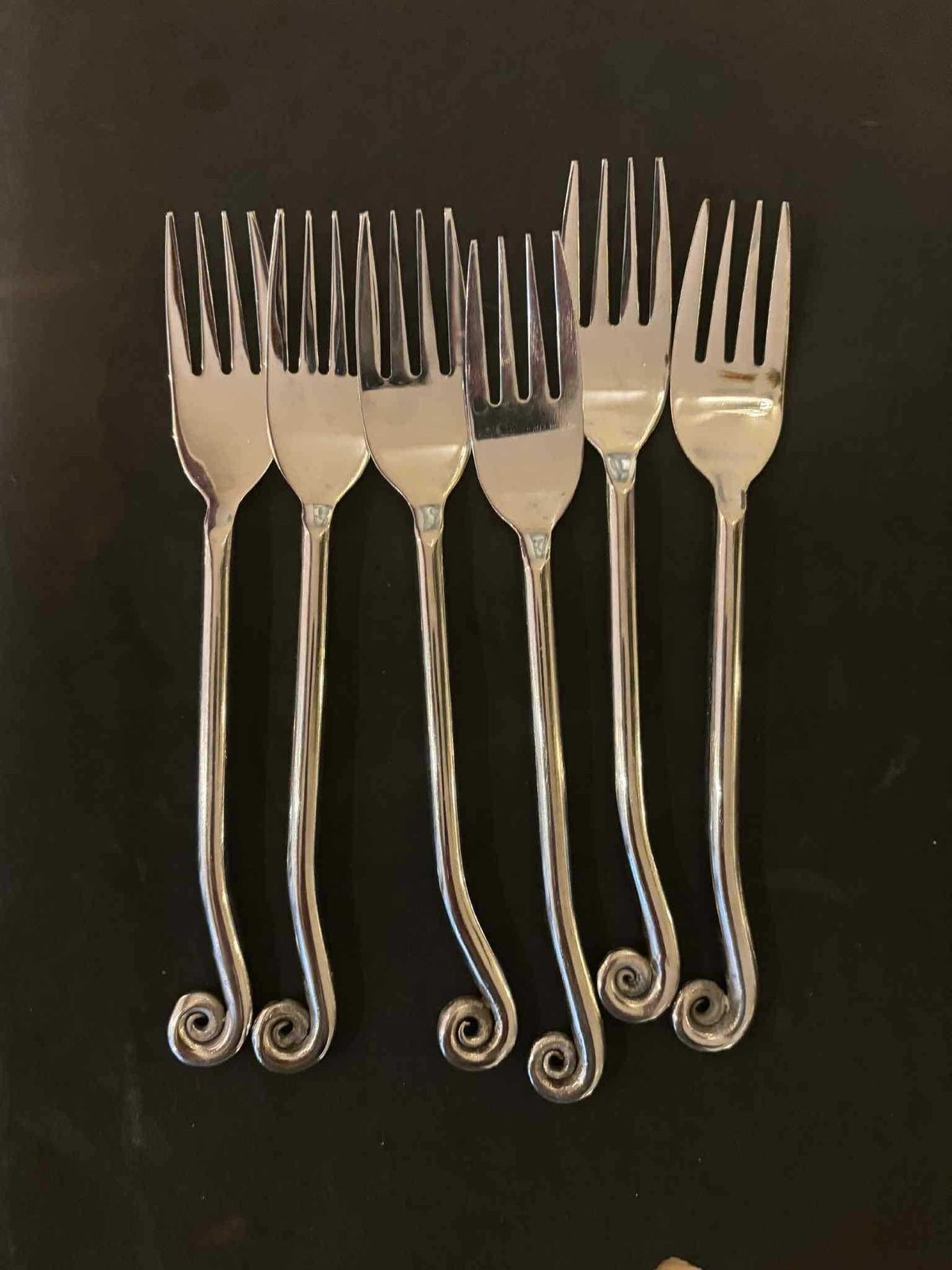 Jean Dubost Spiral Swirl Twisted Ends Set: Frans Bestek Met Gedraaide Uiteinden, Brutalist Decor photo 328.0