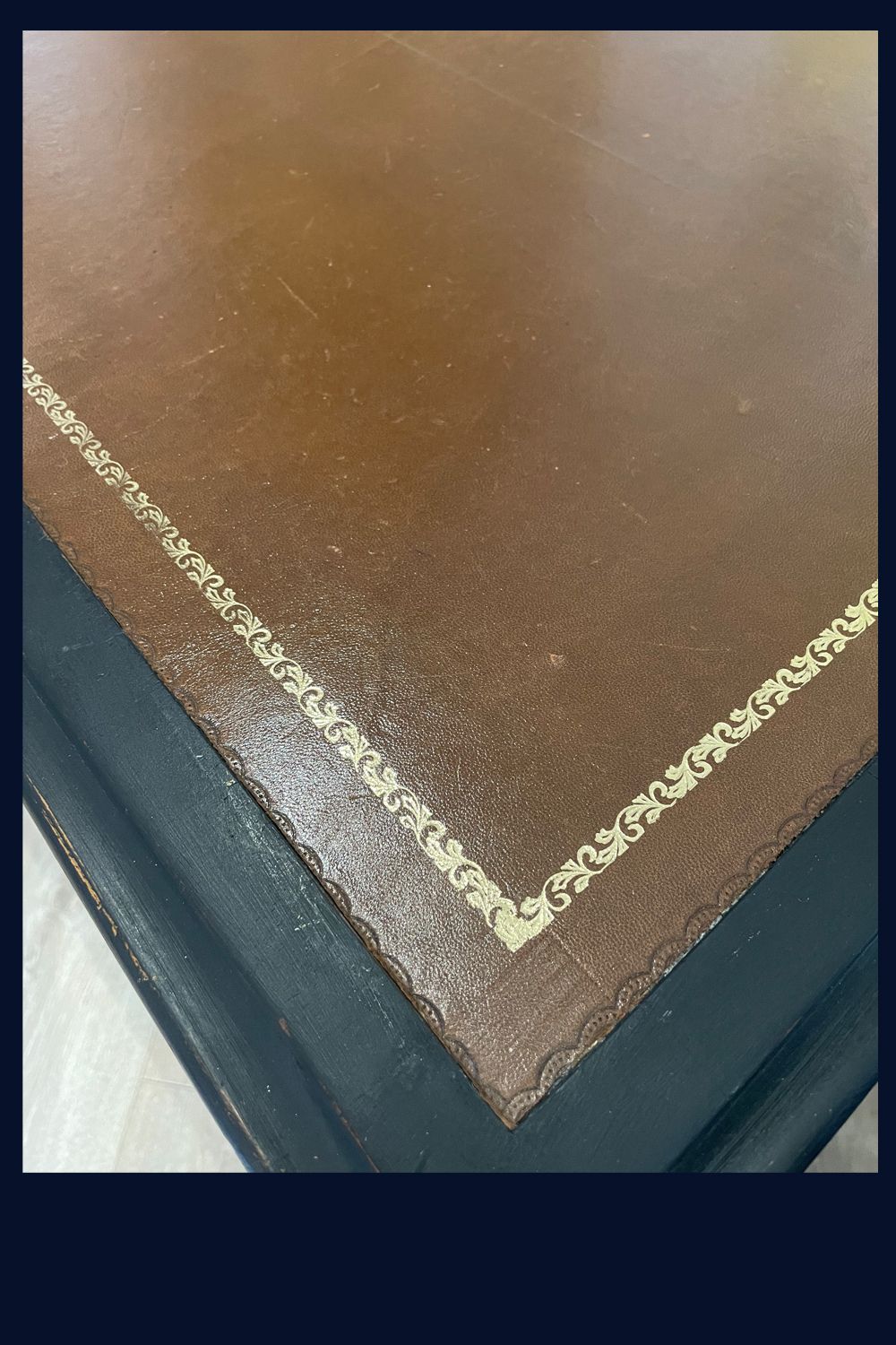 Vintage Painted Desk With Leather Skiver And Lockable Drawers photo buy