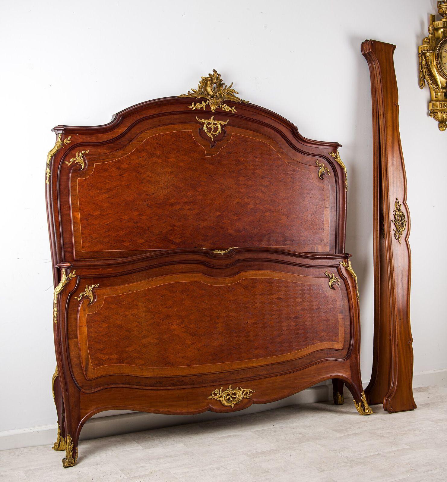 Stunning Antique French Kingwood Parquetry And Ormolu Mounted Bed photo 3250.0