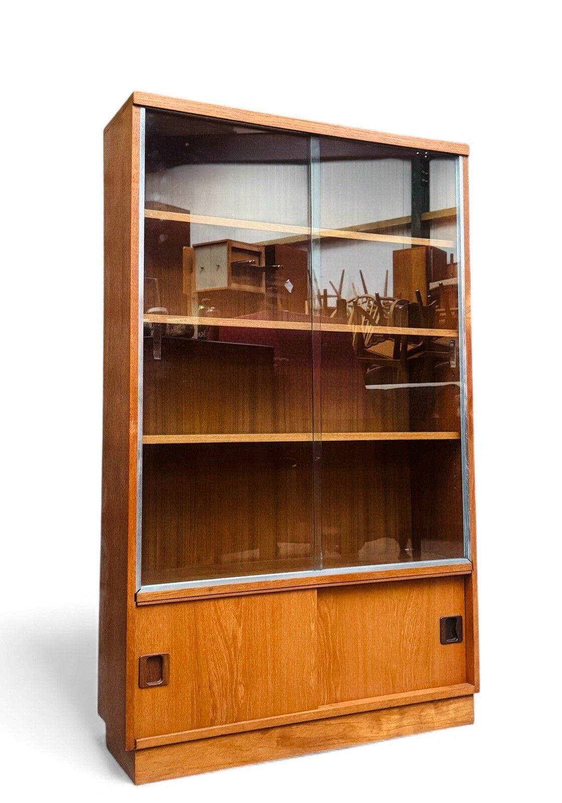 Minty Of Oxford Teak Bookcase Display Cabinet Mid Century C1960 Superior Quality photo for sale