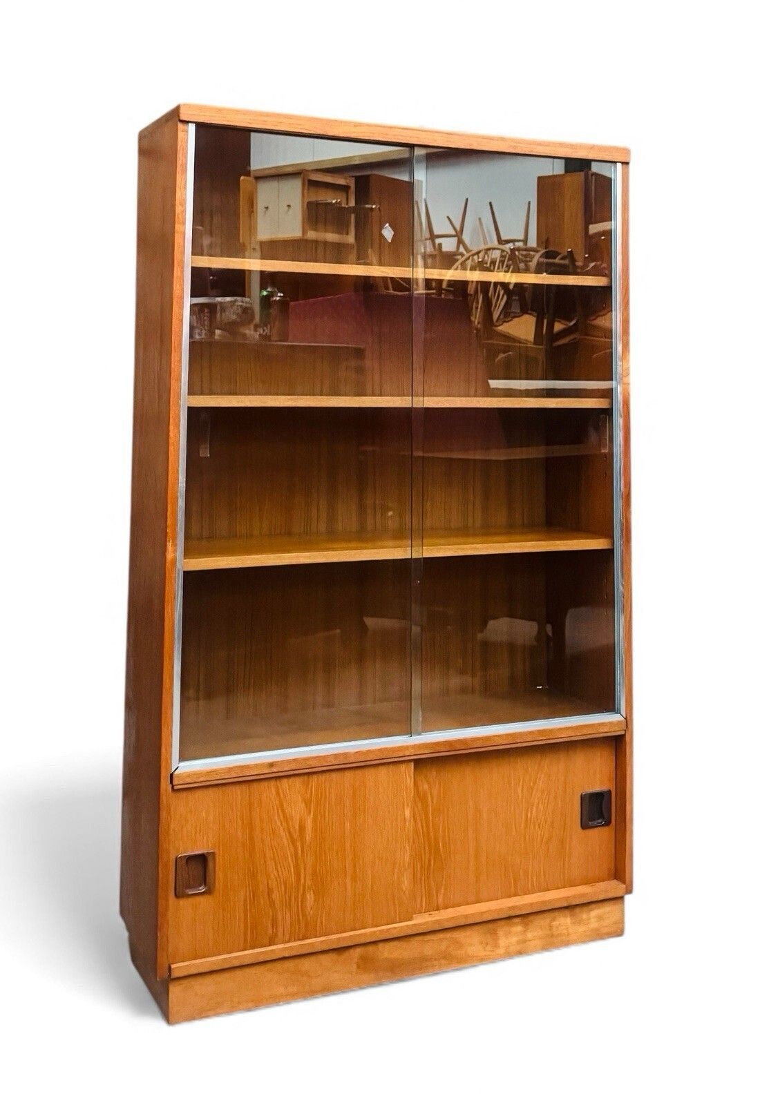 Minty Of Oxford Teak Bookcase Display Cabinet Mid Century C1960 Superior Quality photo vinterior