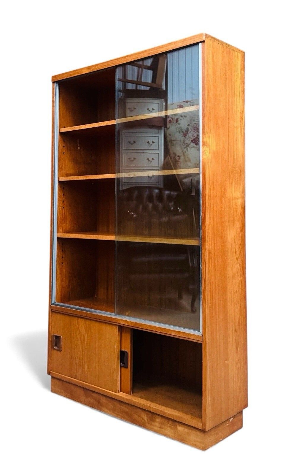 Minty Of Oxford Teak Bookcase Display Cabinet Mid Century C1960 Superior Quality photo vintage