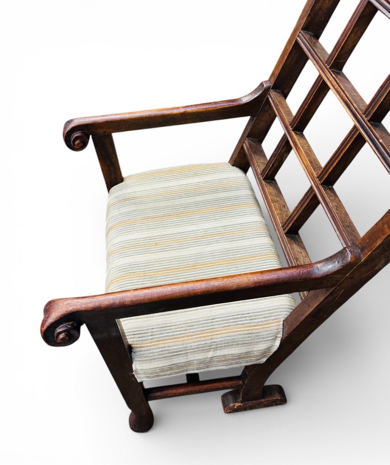 Antique William Birich Mahogany Armchair Arts And Crafts Lattice Backs C1900s photo vinterior