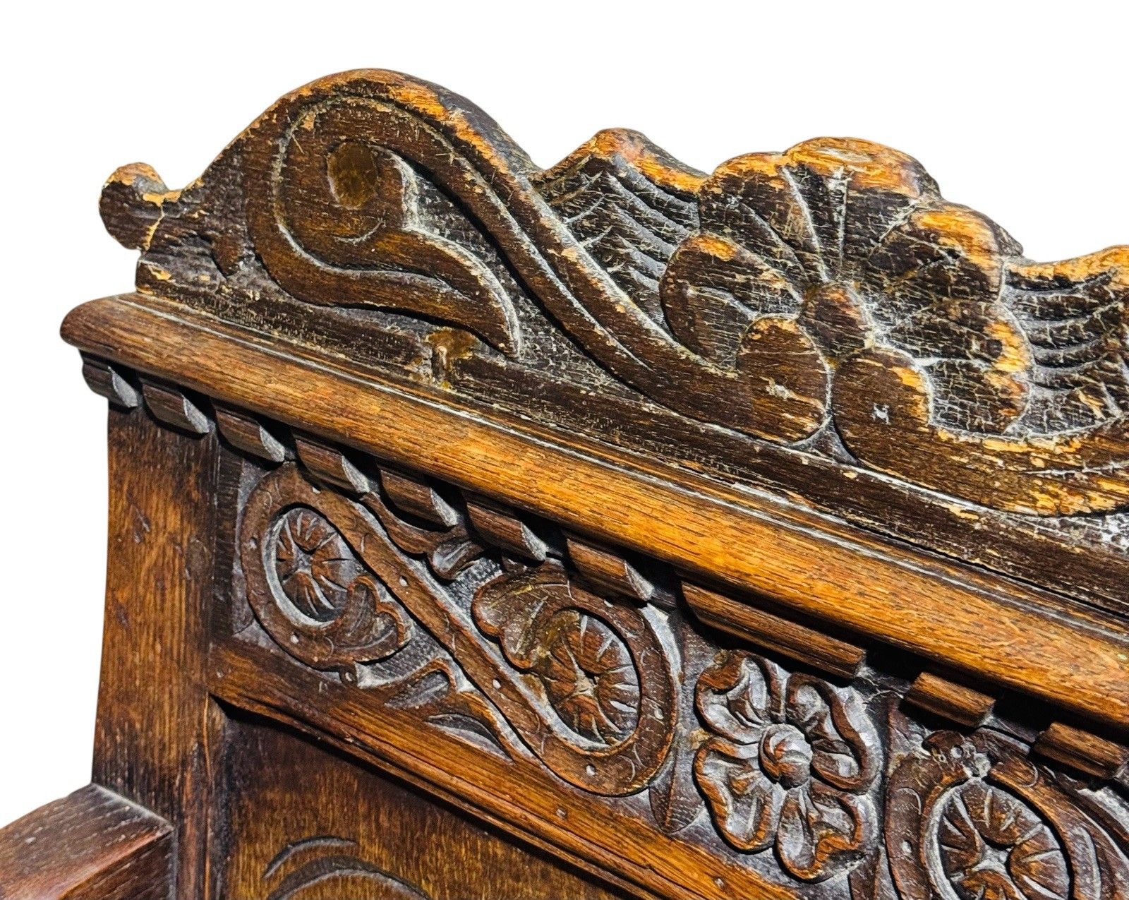 photo furniture Antique Carved English Oak Wainscot Armchair Superior Quality C1670s Rare