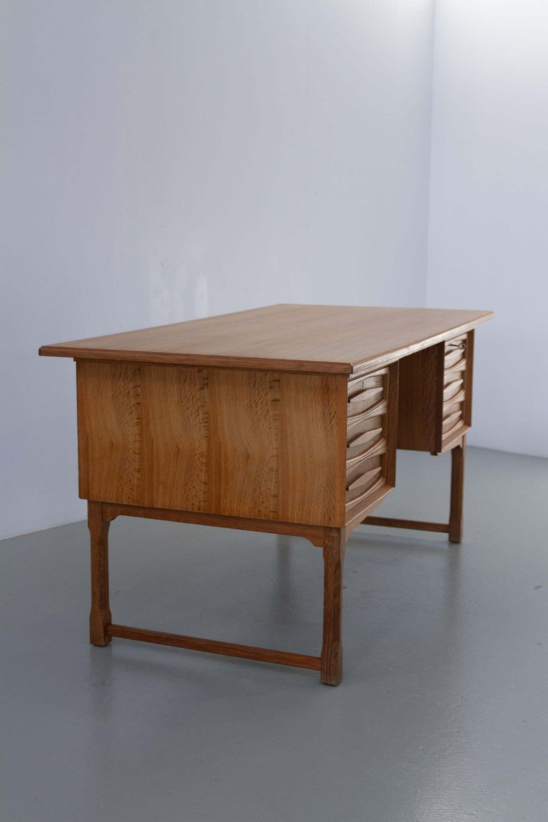 Mid Century Danish Freestanding Oak Desk Attributed To Henning Kjærnulf, 1960s. photo furniture