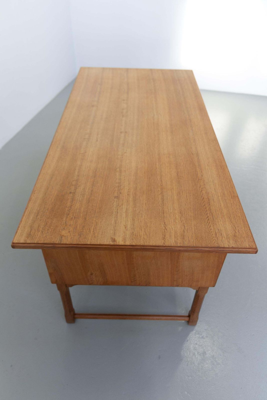 Furniture Mid Century Danish Freestanding Oak Desk Attributed To Henning Kjærnulf, 1960s. photo