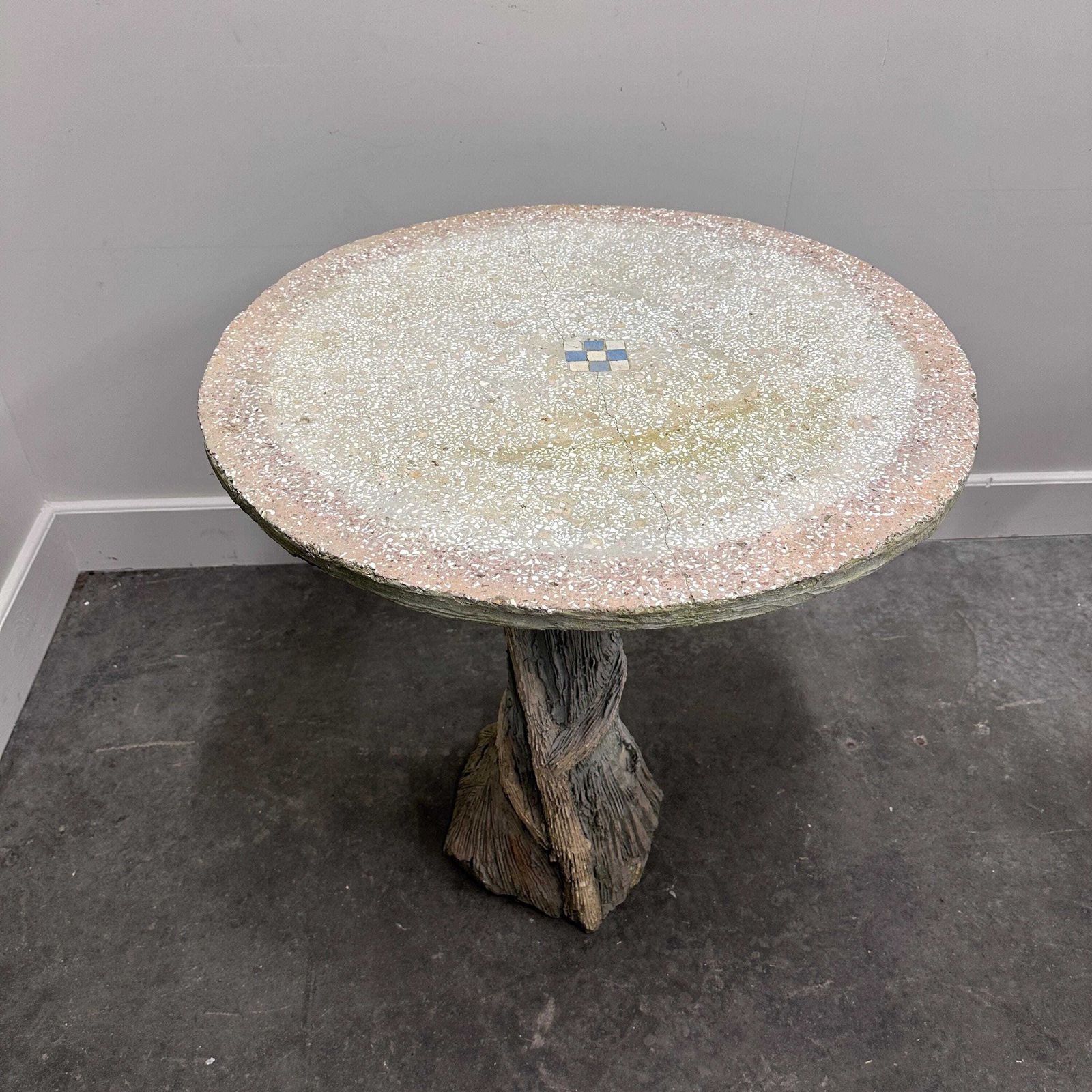 photo buy Paar Vintage Faux Bois Bijzettafels Met Terrazzo Bladen, Europa, Jaren 1970.