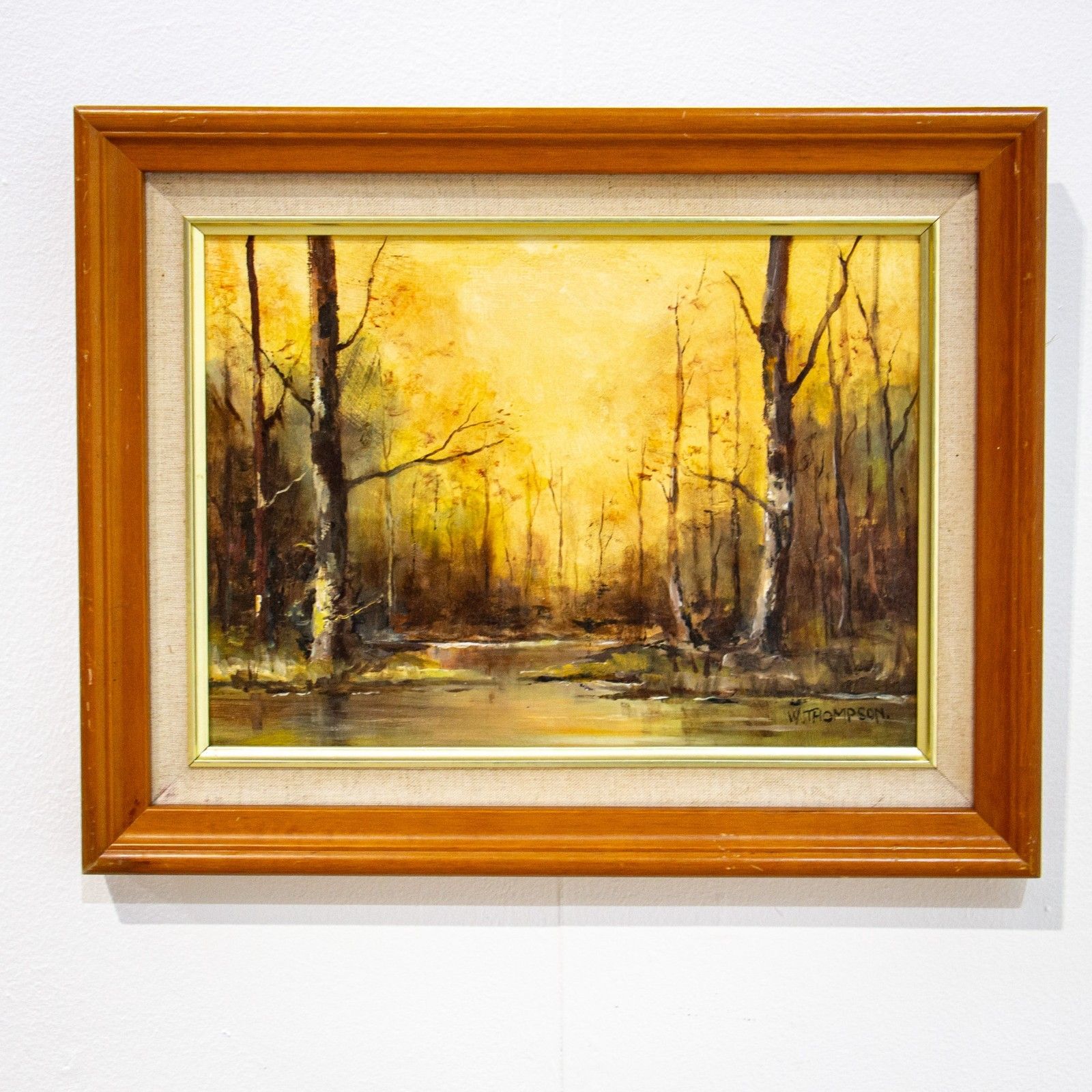 Woodland Landscape Oil On Board Signed W. Thompson photo vinterior