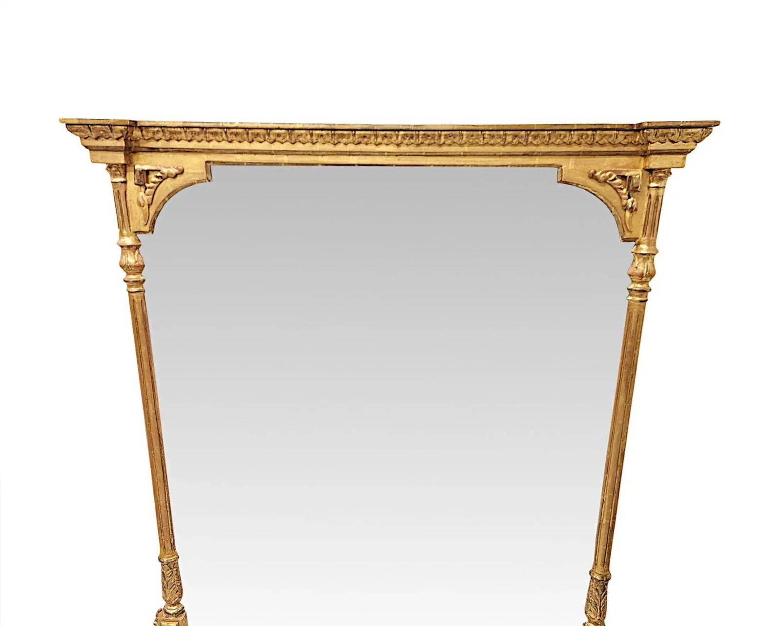 A Stunning Large Size 19th Century Giltwood Overmantel Mirror photo for sale