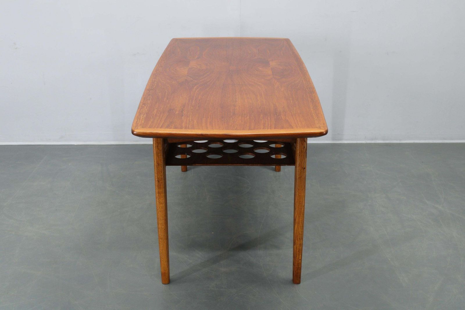 Furniture Danish Midcentury Coffee Table With Teak Veneer And Oak Base, 1960s photo