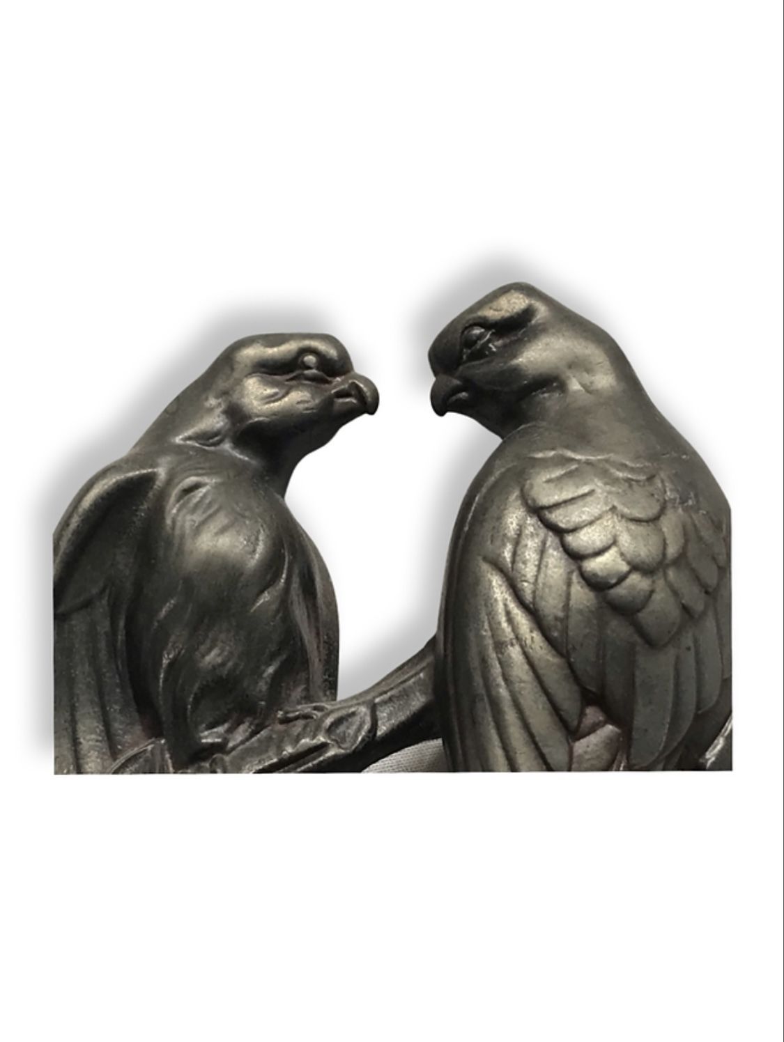 Beautiful Art Deco Pair Of Spelter Love Birds On A Marble Base photo vintage